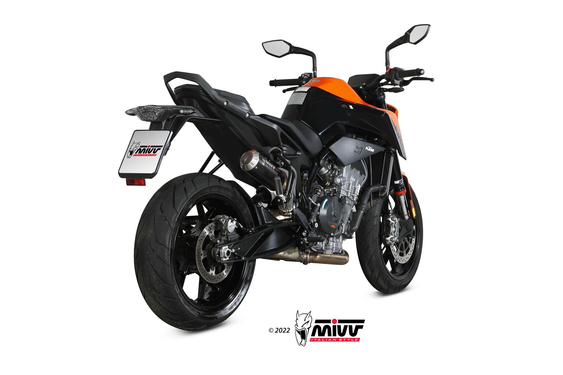 TERMINALE DI SCARICO IN ACCIAIO INOX NERO RACING MIVV MK3 KTM 890 DUKE 2020-2024