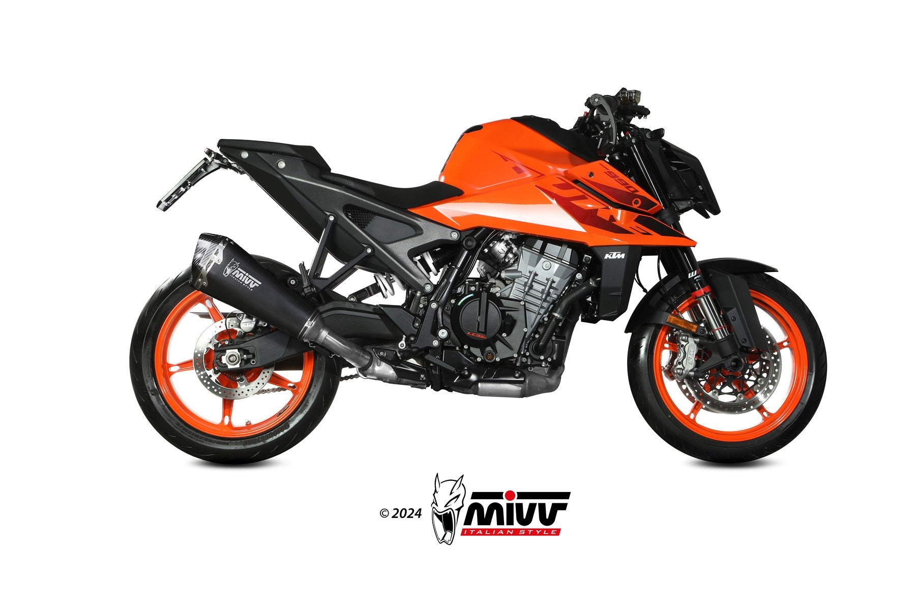 TERMINALE DI SCARICO IN ACCIAIO INOX NERO MIVV DELTA RACE KTM 990 DUKE 2024