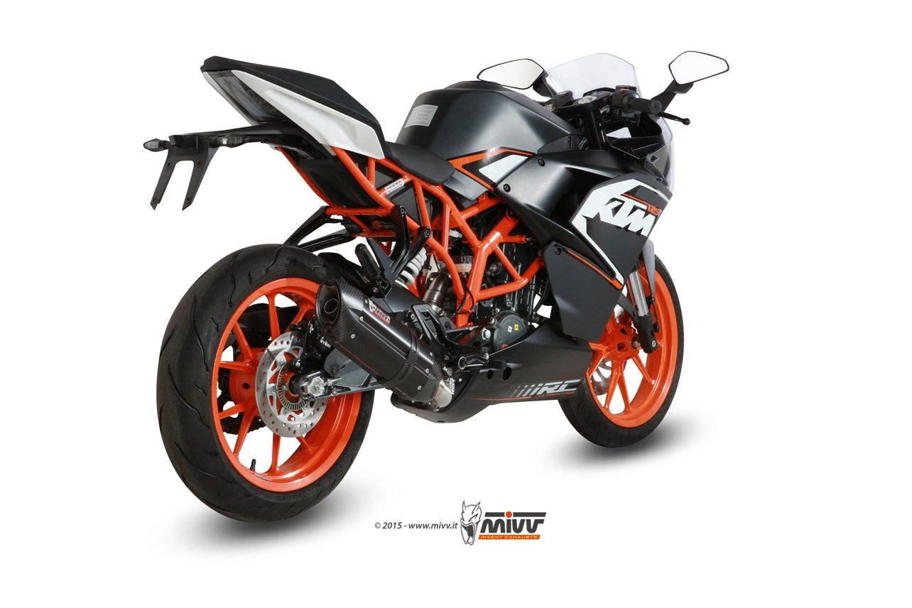SCARICO COMPLETO IN ACCIAIO INOX NERO MIVV SUONO KTM RC 125 2014 - 2016