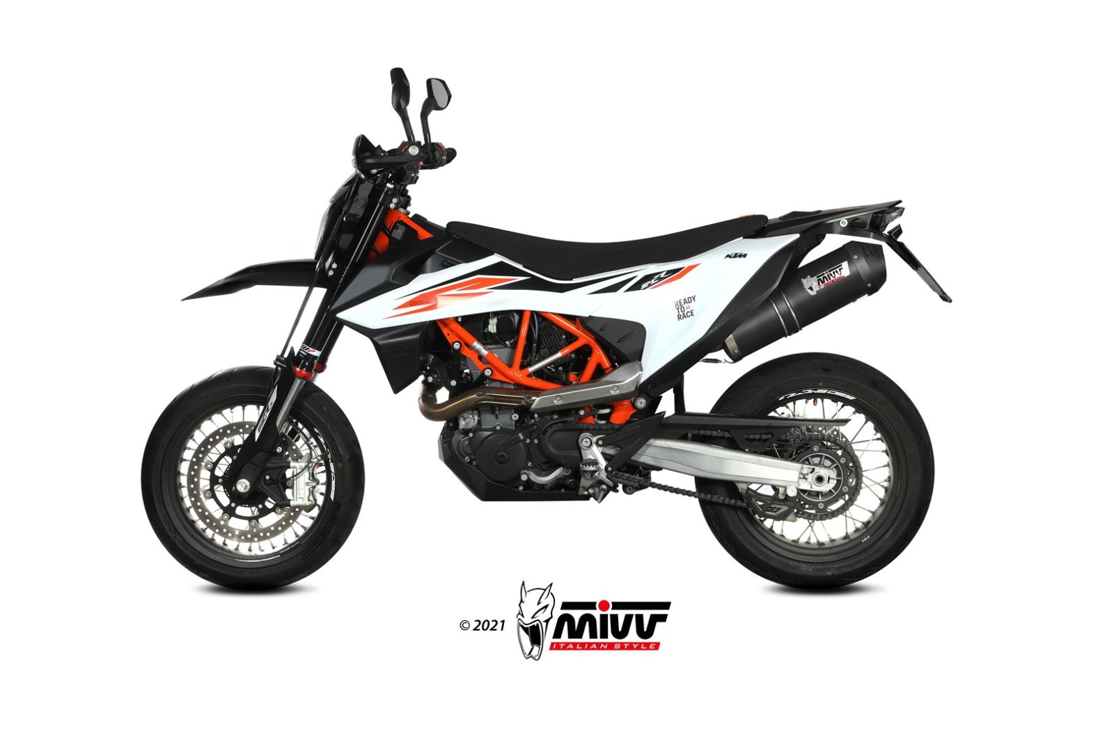 TERMINALE DI SCARICO IN ACCIAIO INOX NERO MIVV OVAL KTM 690 SMC R 2019 - 2020