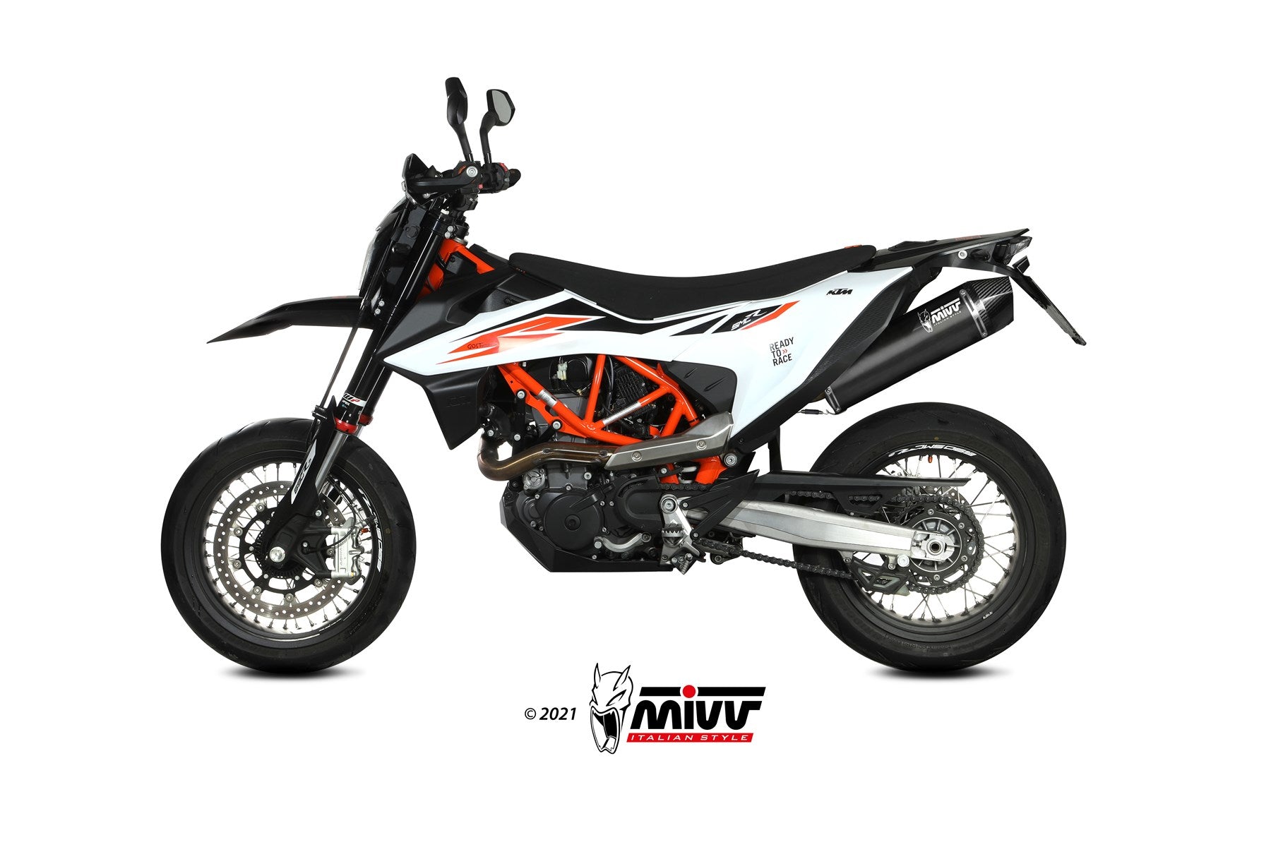 TERMINALE DI SCARICO IN ACCIAIO INOX NERO MIVV STR1 KTM 690 SMC R 2019 - 2020