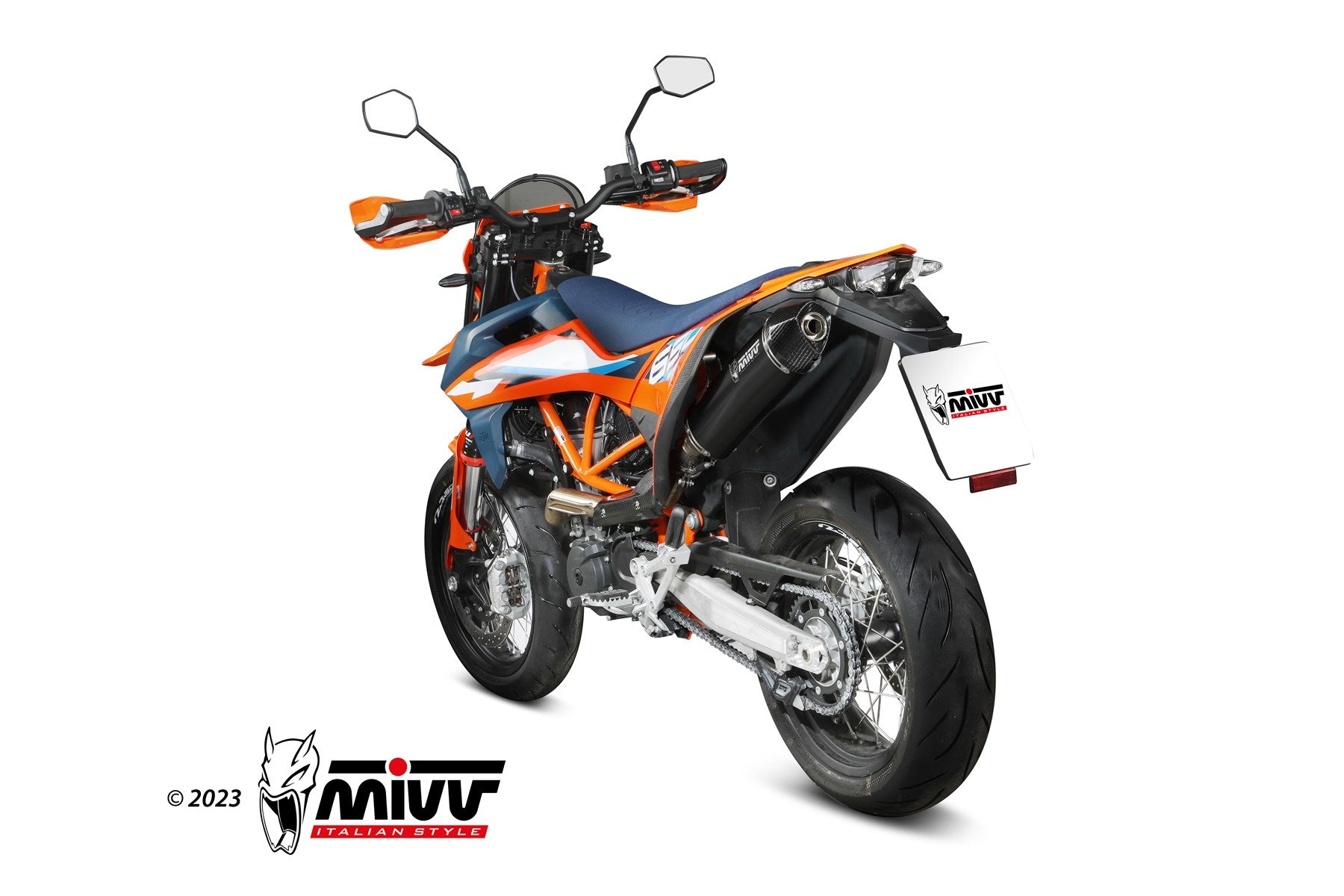 TERMINALE DI SCARICO IN ACCIAIO INOX NERO MIVV STR1 KTM 690 SMC R 2021 - 2024