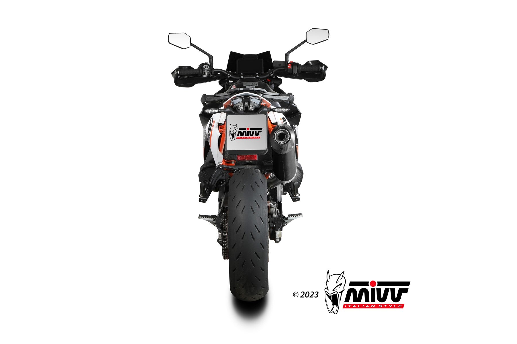 TERMINALE DI SCARICO IN ACCIAIO INOX NERO MIVV OVAL KTM 890 SMT 2023 - 2024