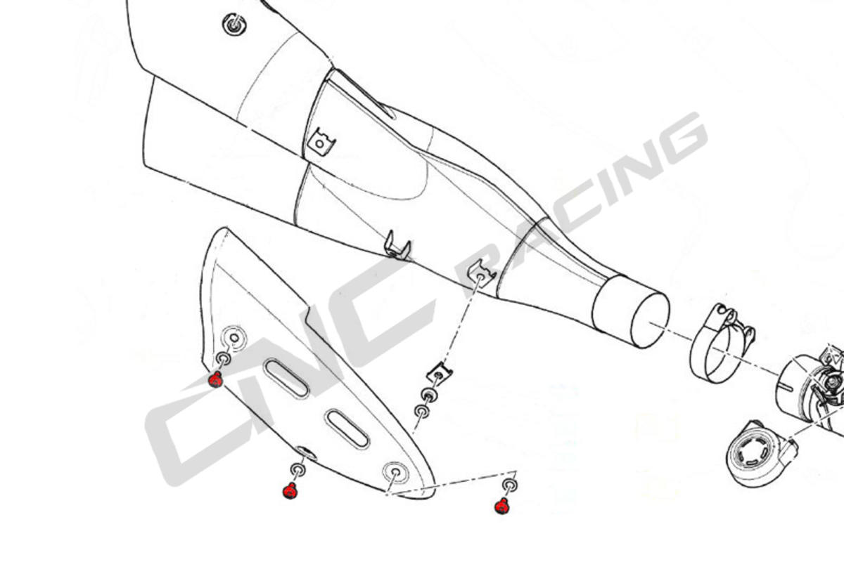 KIT VITI PARACALORE SILENZIATORE CNC RACING DUCATI HYPERSTRADA 939