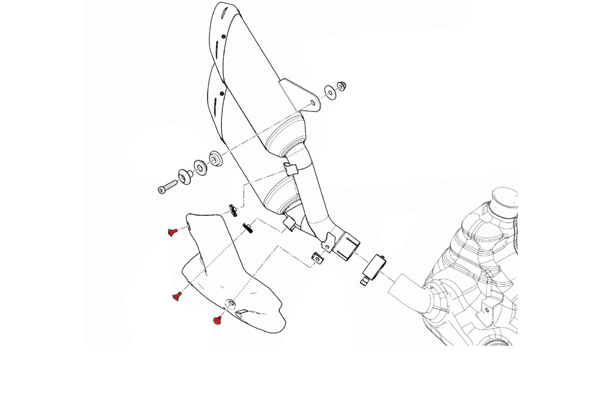 KIT VITI PARACALORE SILENZIATORI SCARICO CNC RACING DUCATI MONSTER 937