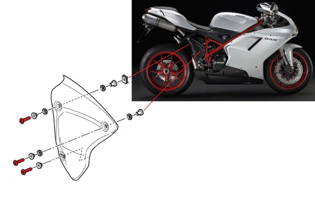 VITI PARACALORE COLLETTORI SCARICO CNC RACING DUCATI 1098 R