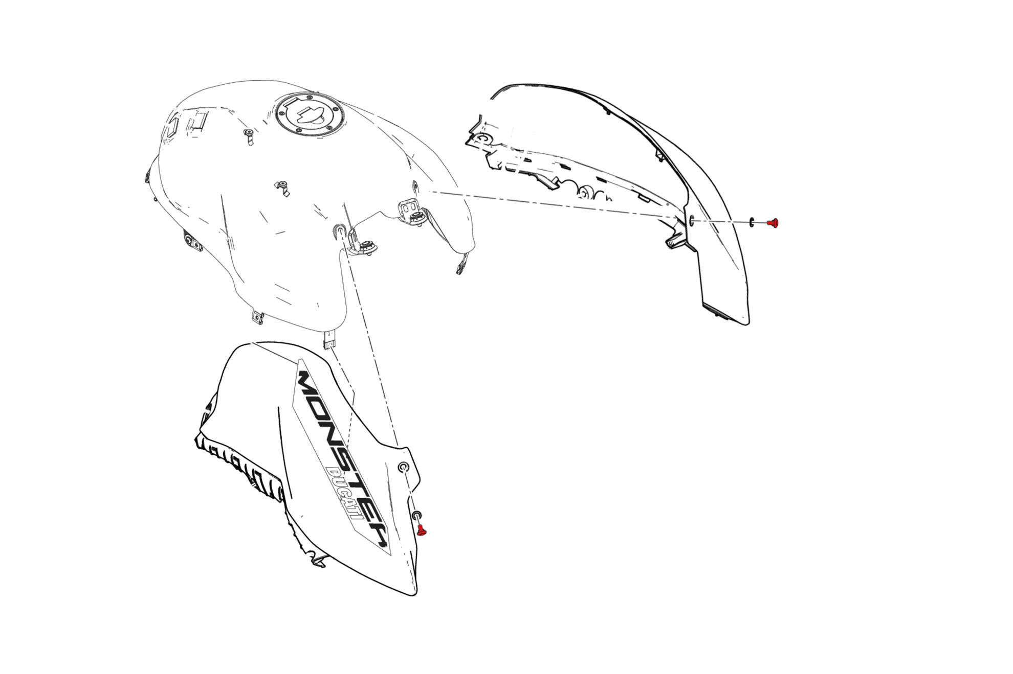 KIT VITI COVER SERBATOIO CNC RACING DUCATI MONSTER 937