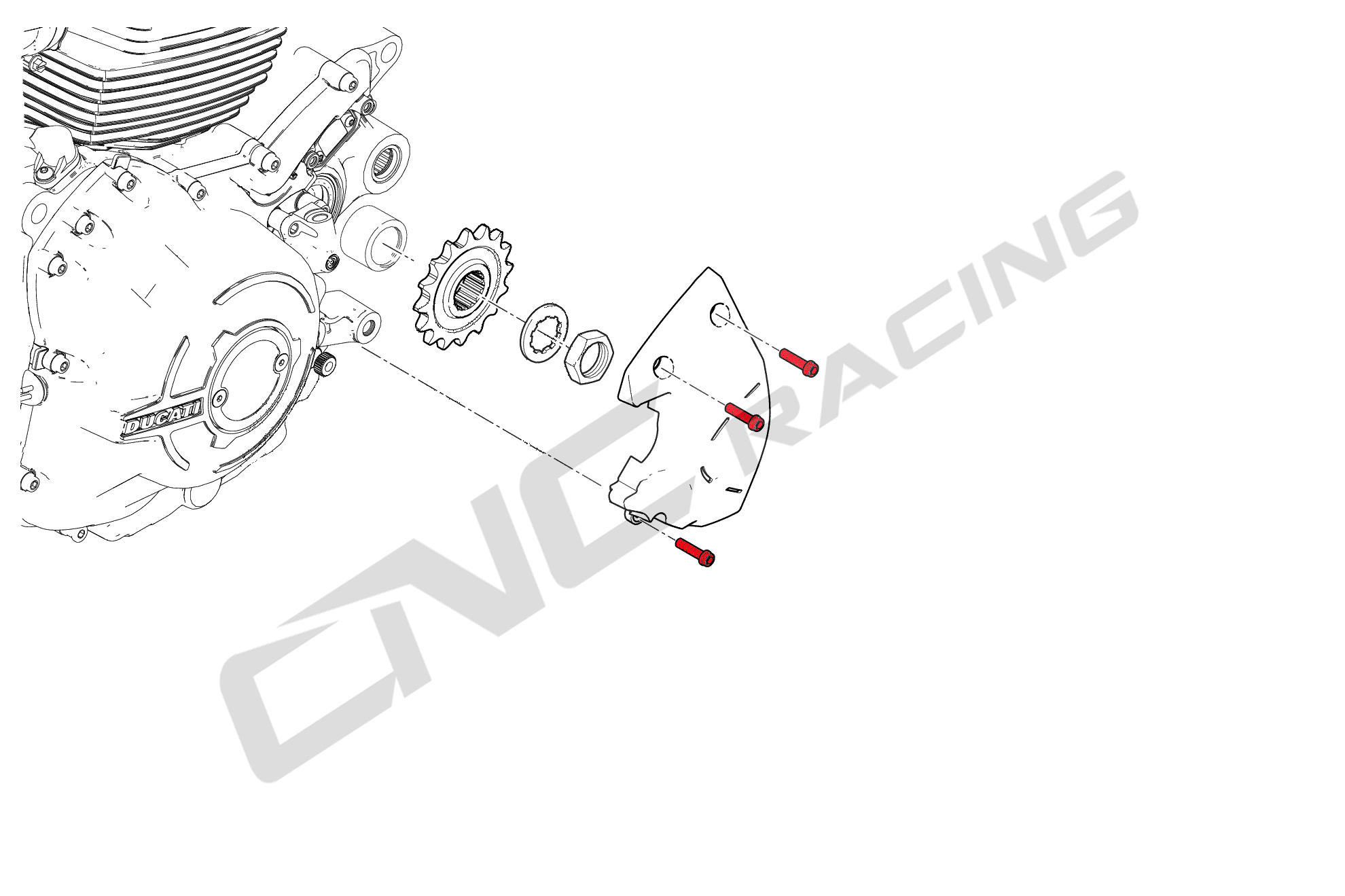 VITI COVER PIGNONE M6X16 TITANIO CNC RACING DUCATI SCRAMBLER 1100