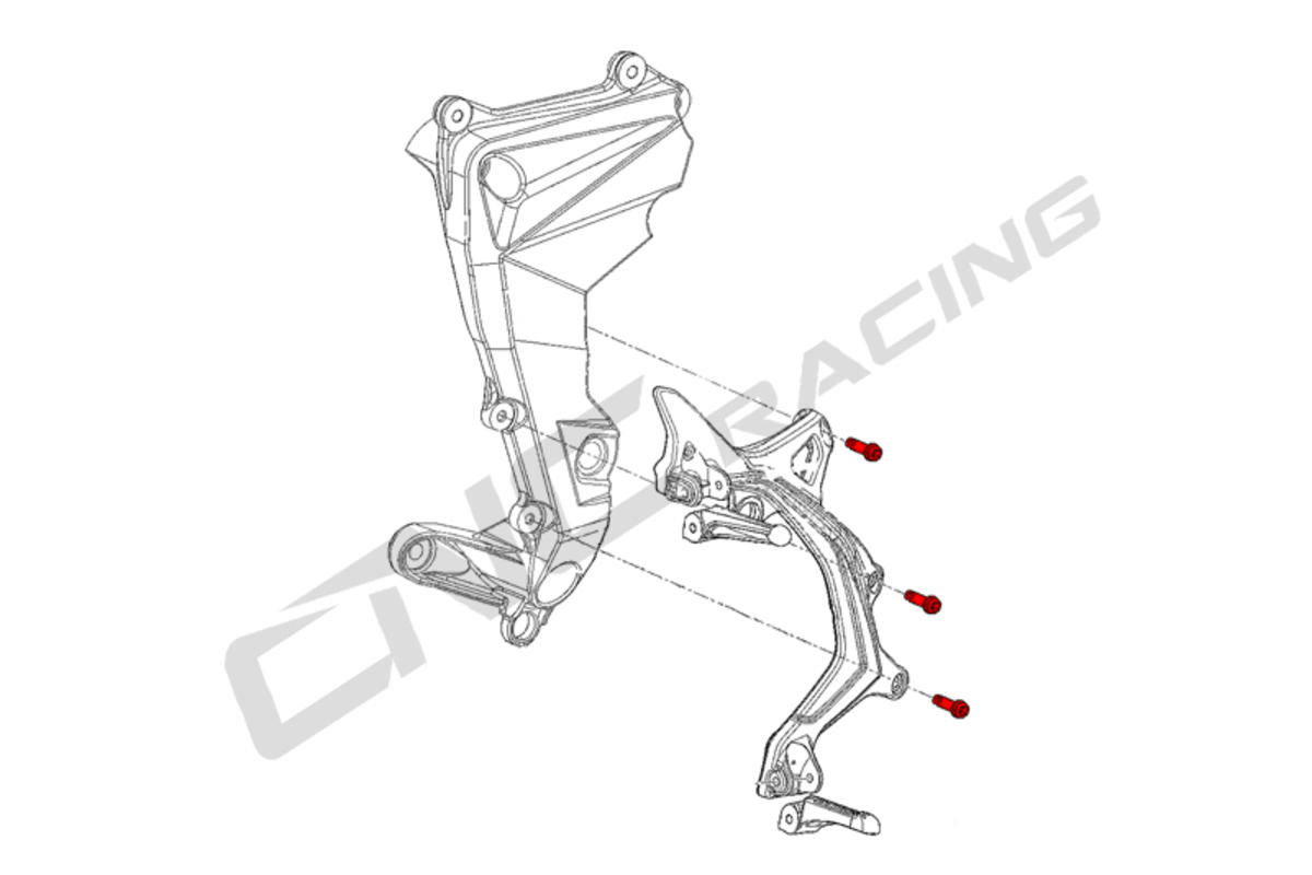 KIT VITI PEDANE M8X25 TITANIO CNC RACING MV AGUSTA BRUTALE 800 RR