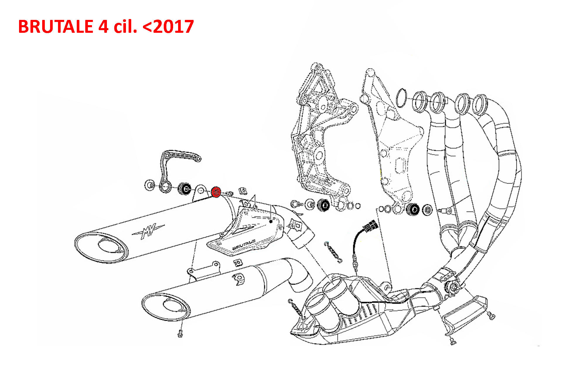 BOCCOLA SILENZIATORE DI SCARICO CNC RACING MV AGUSTA BRUTALE 1090 R 2012-15