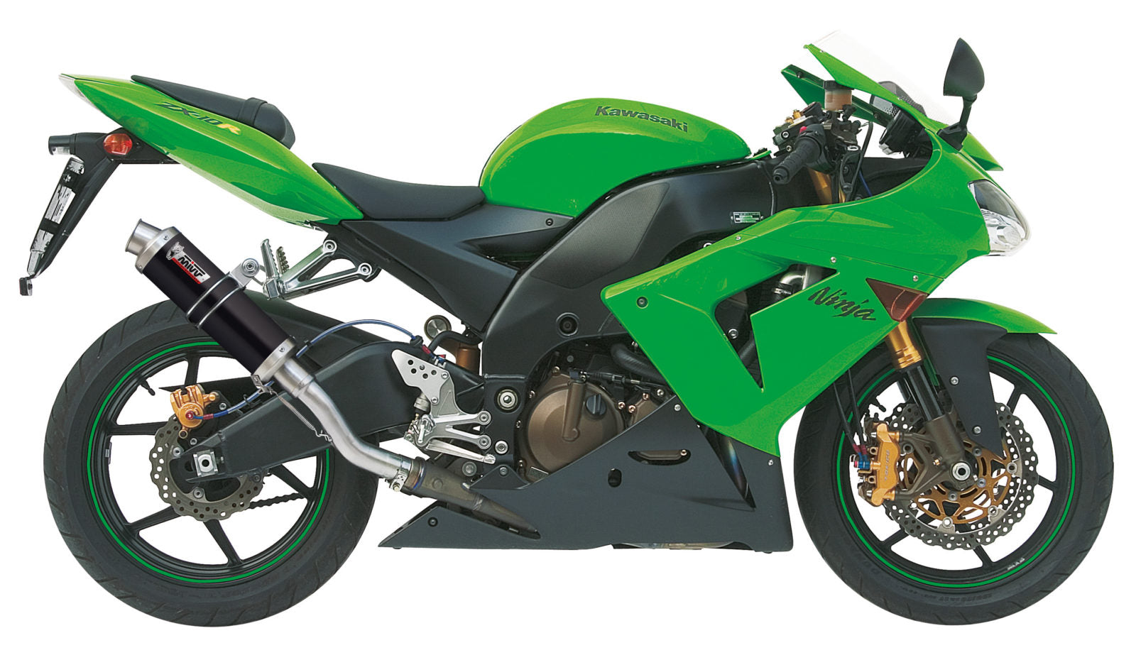 TERMINALE DI SCARICO IN ACCIAIO INOX NERO MIVV GP KAWASAKI ZX-10 R 2004 - 2005