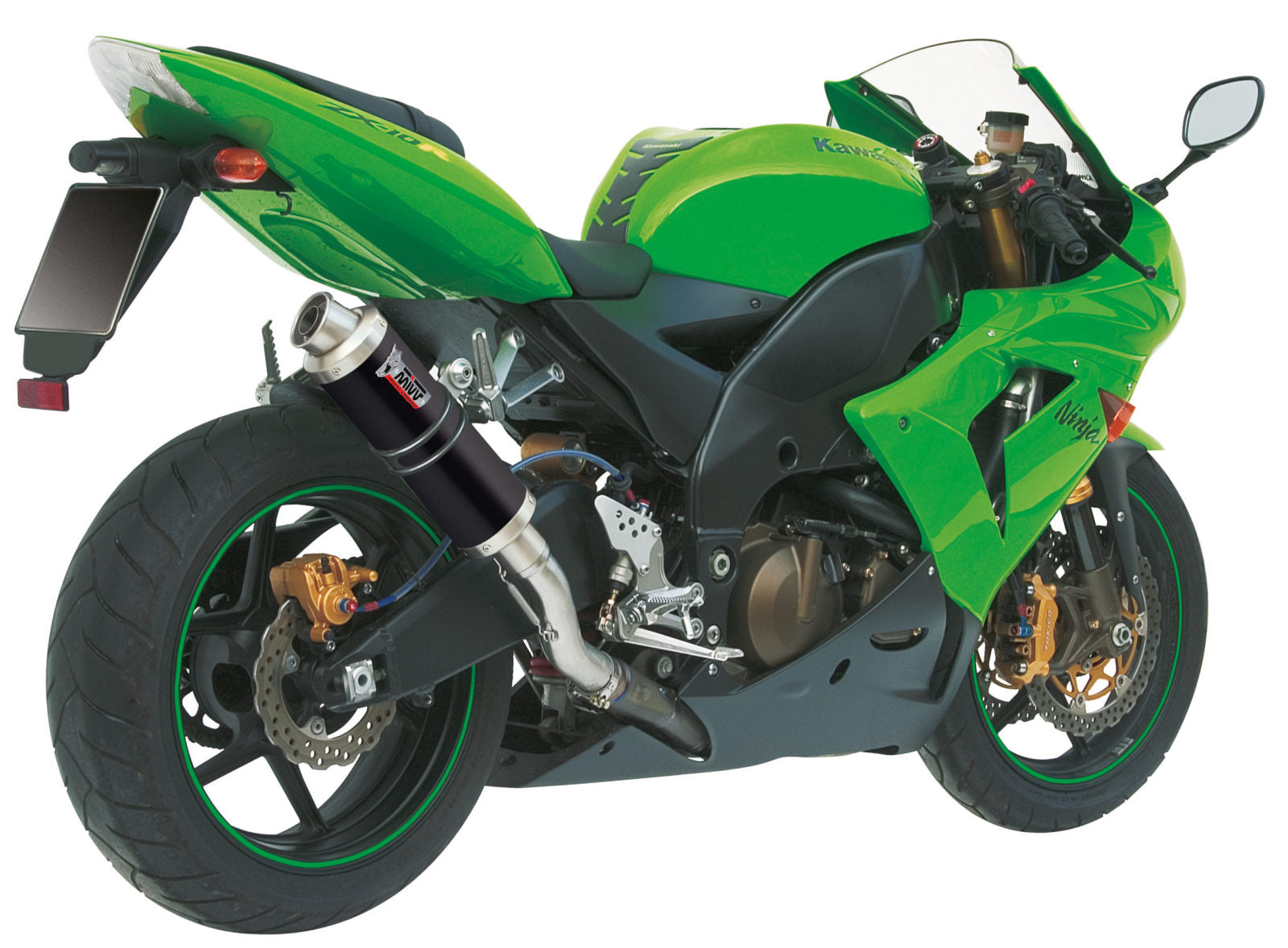 TERMINALE DI SCARICO IN ACCIAIO INOX NERO MIVV GP KAWASAKI ZX-10 R 2004 - 2005