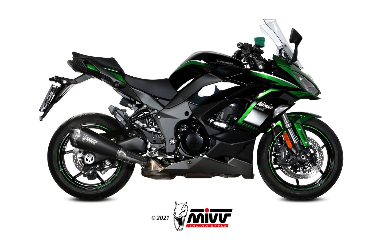 TERMINALE  SCARICO INOX NERO MIVV DELTA RACE KAWASAKI NINJA 1000 SX/TOURER 20-24