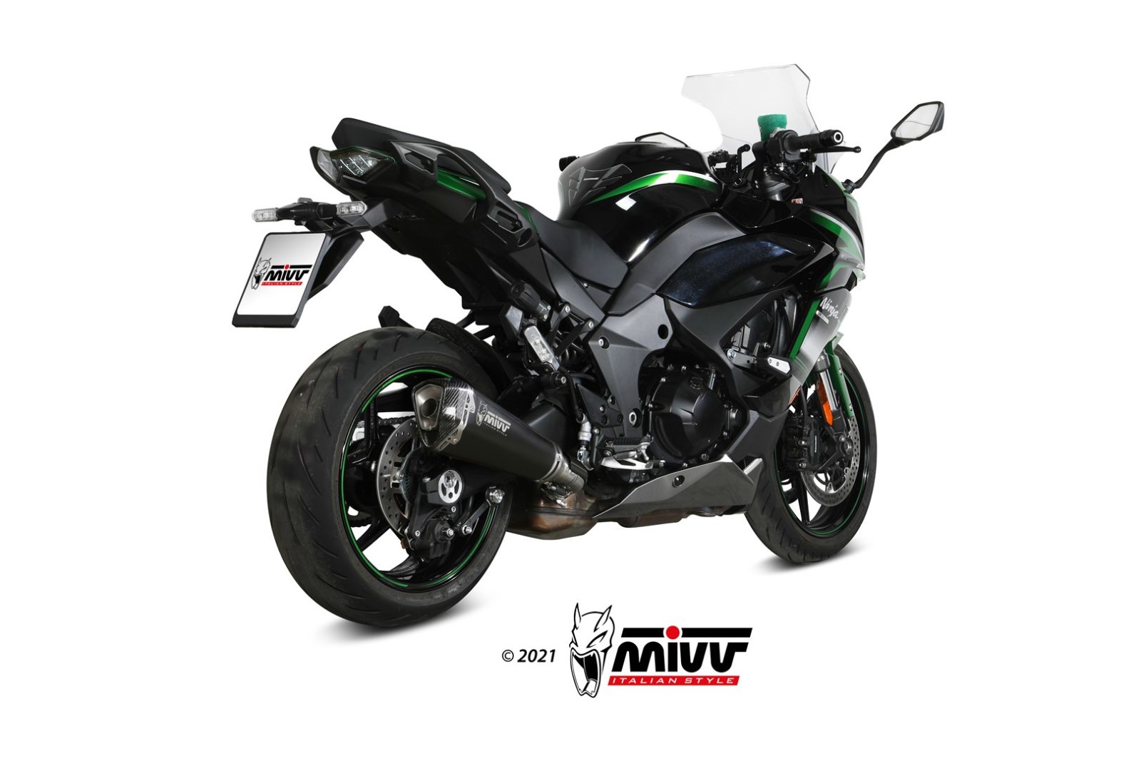 TERMINALE  SCARICO INOX NERO MIVV DELTA RACE KAWASAKI NINJA 1000 SX/TOURER 20-24