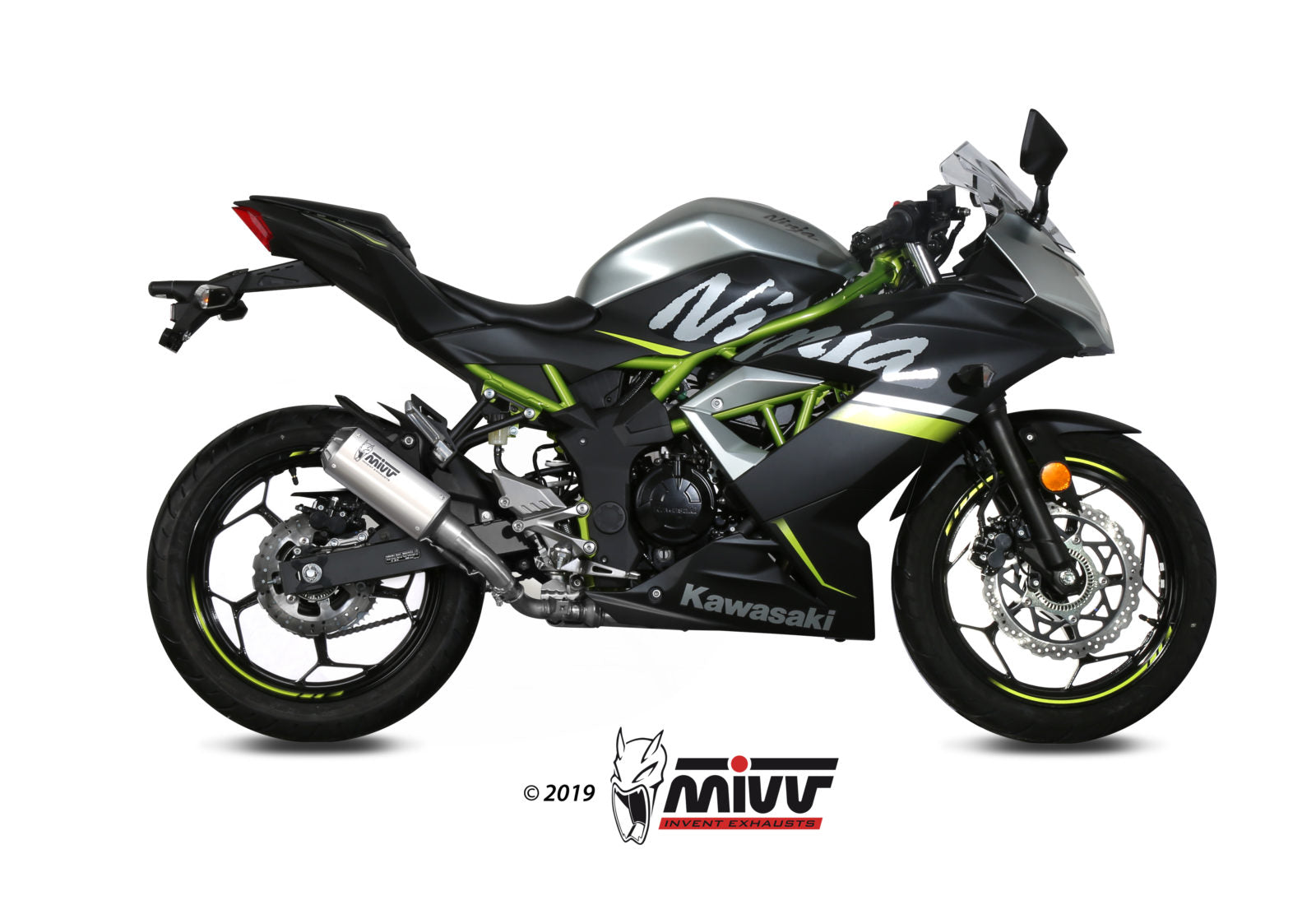 TERMINALI DI SCARICO ACCIAIO INOX RACING MIVV MK3 KAWASAKI NINJA 125 2019-2024