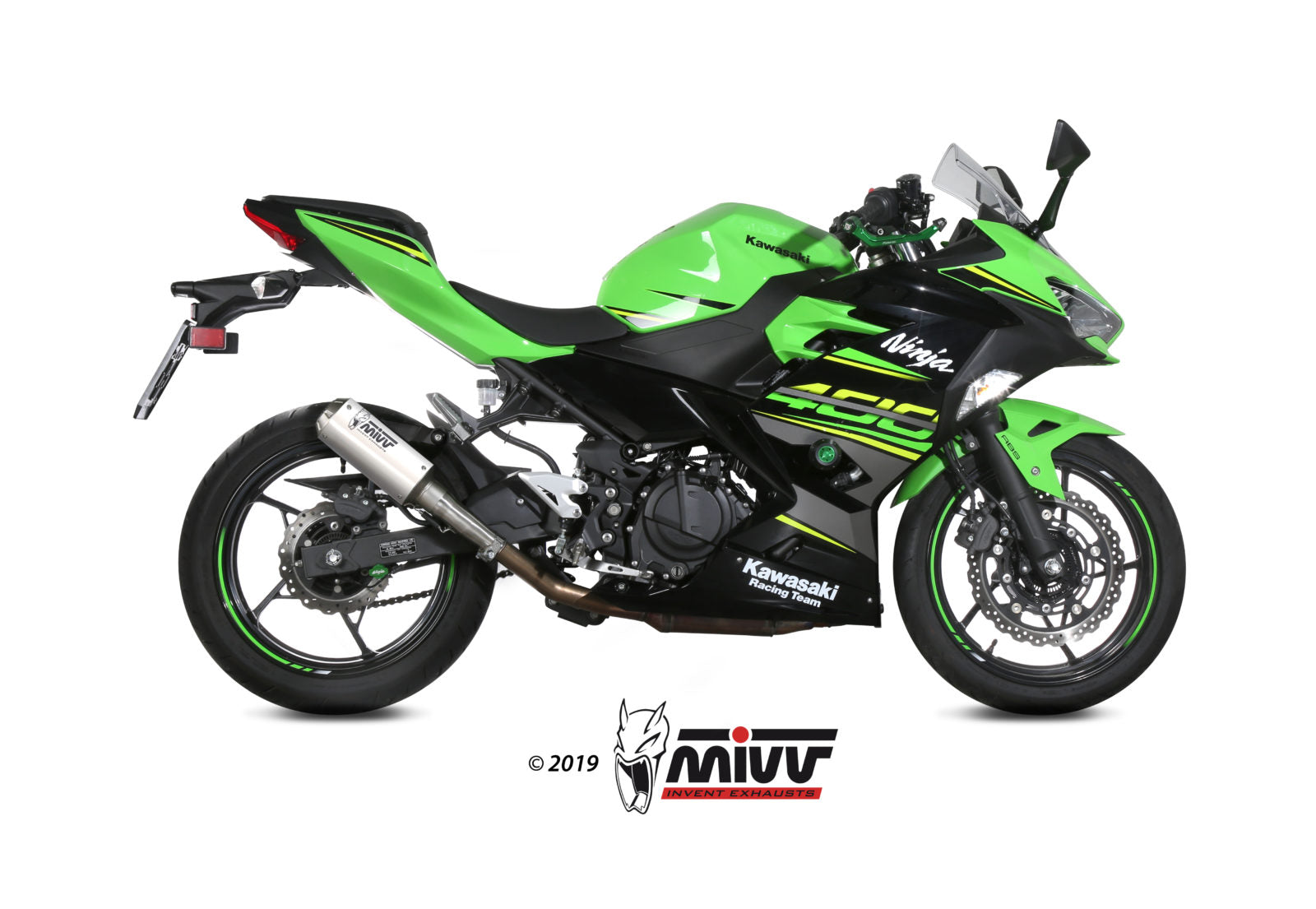 TERMINALI DI SCARICO ACCIAIO INOX RACING MIVV MK3 KAWASAKI NINJA 400 2018 - 2023