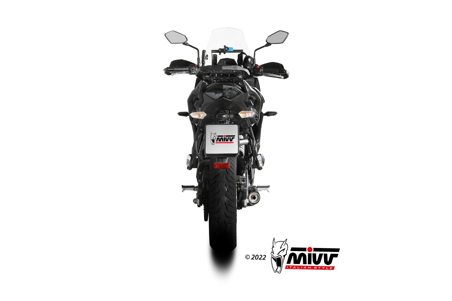 SCARICO COMPLETO IN ACCIAIO INOX NERO MIVV OVAL KAWASAKI VERSYS 650 2021 - 2023