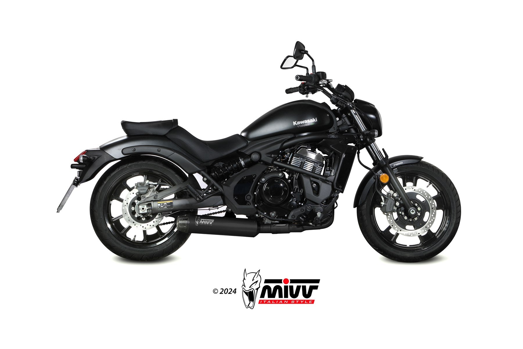 SCARICO COMPLETO ACCIAIO INOX NERO RACING MIVV HR-1 KAWASAKI VULCAN S 2017-2023