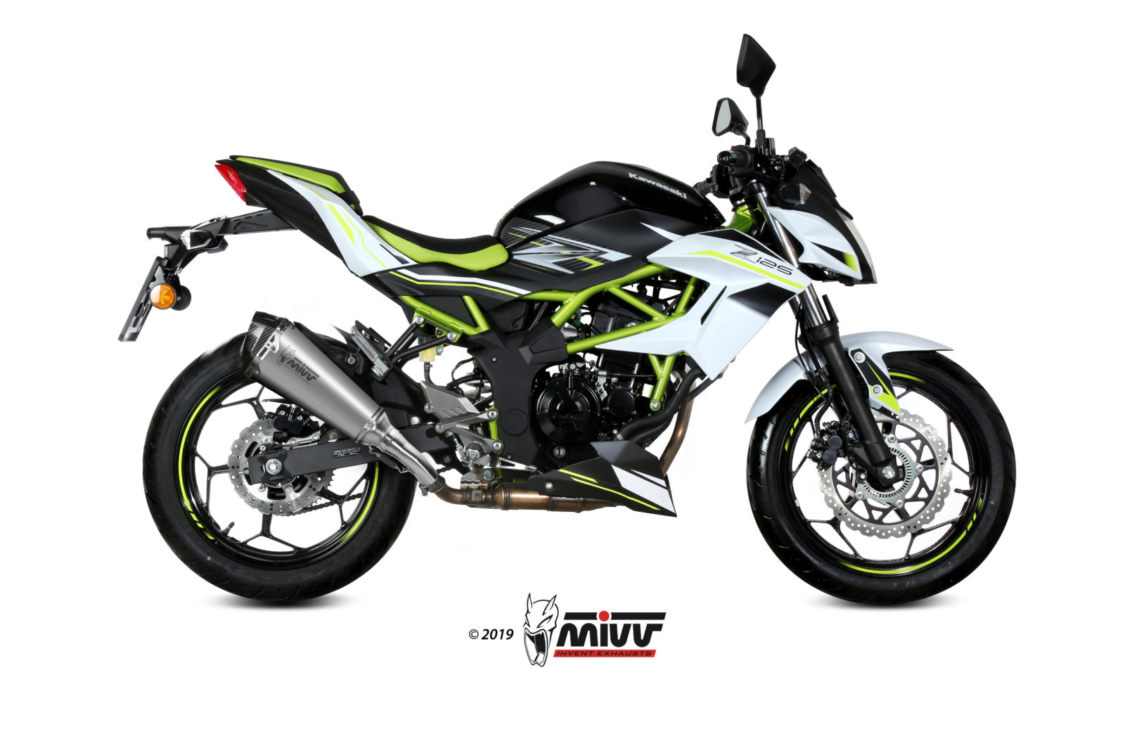TERMINALI DI SCARICO IN ACCIAIO INOX MIVV DELTA RACE KAWASAKI Z125 2019 - 2024
