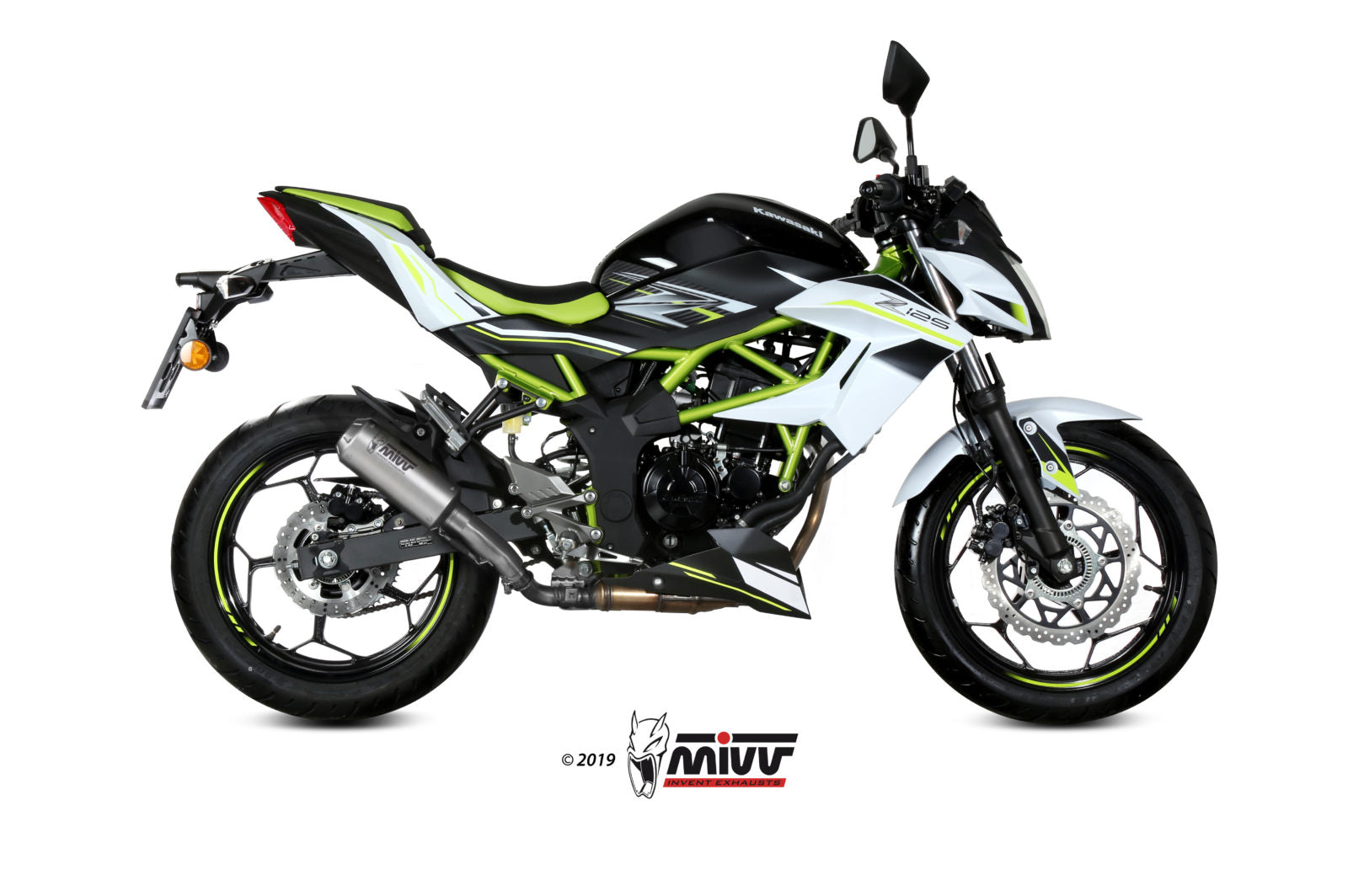TERMINALI DI SCARICO IN ACCIAIO INOX RACING MIVV MK3 KAWASAKI Z125 2019 - 2024