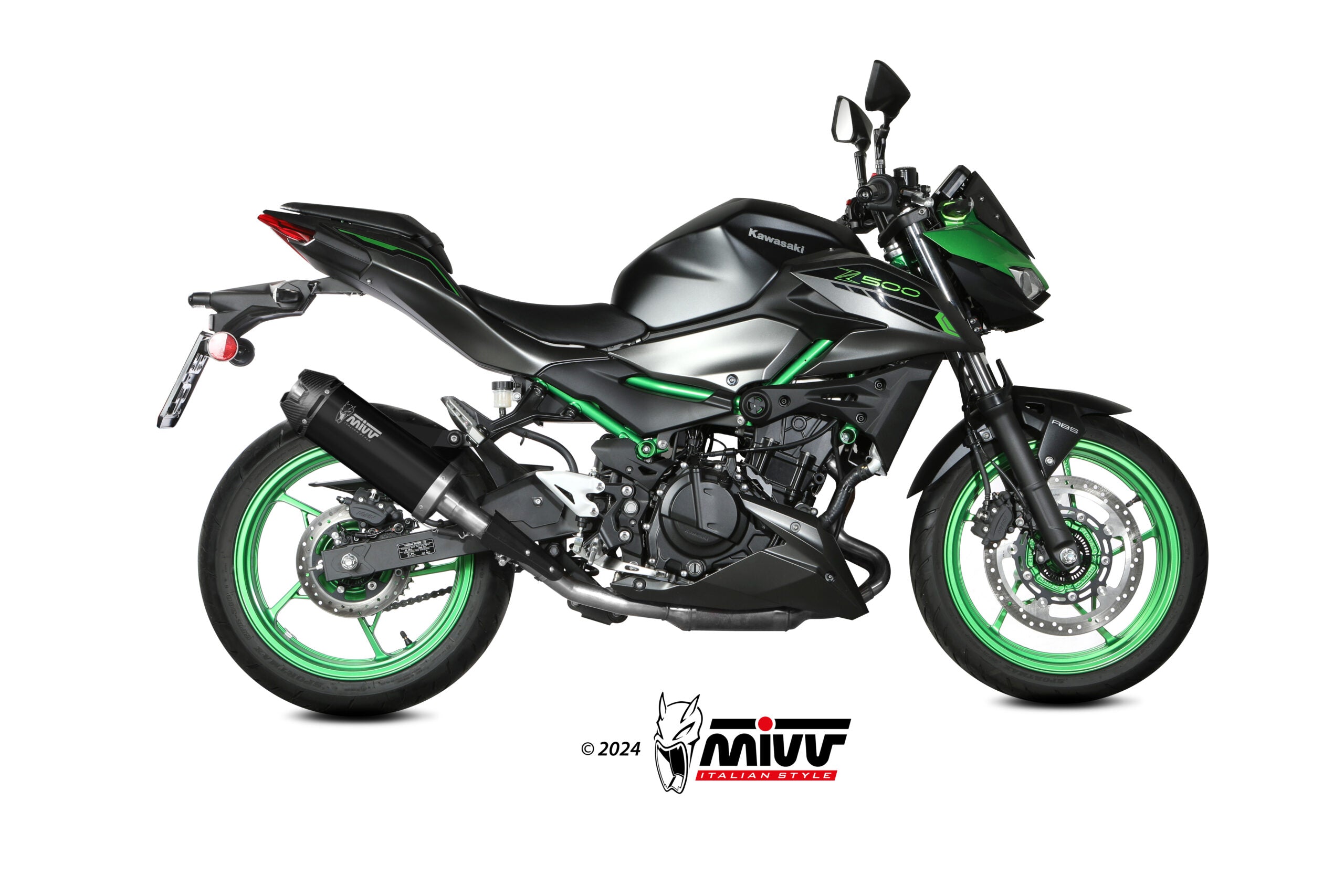TERMINALI DI SCARICO IN ACCIAIO INOX NERO MIVV AK-1 KAWASAKI Z500 / SE 2024
