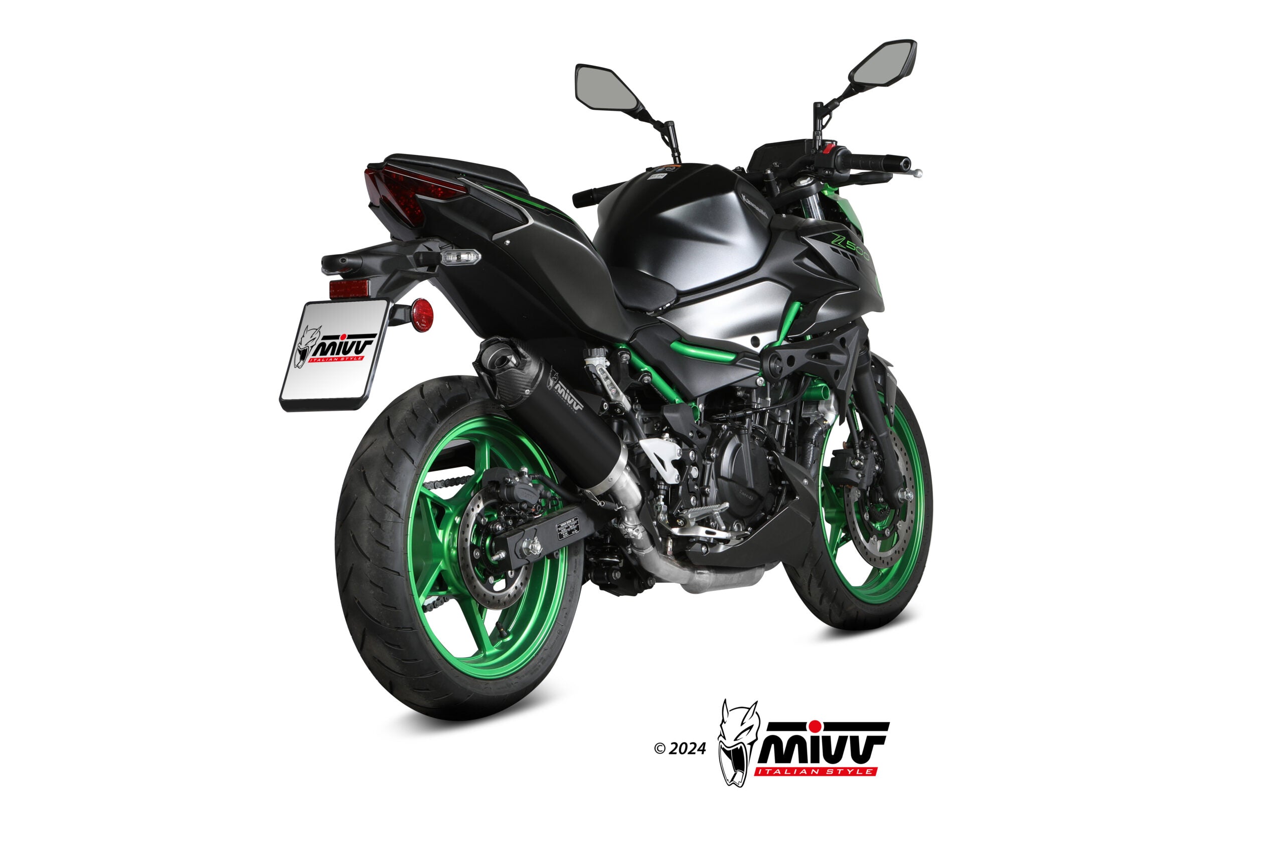 TERMINALI DI SCARICO IN ACCIAIO INOX NERO MIVV AK-1 KAWASAKI Z500 / SE 2024