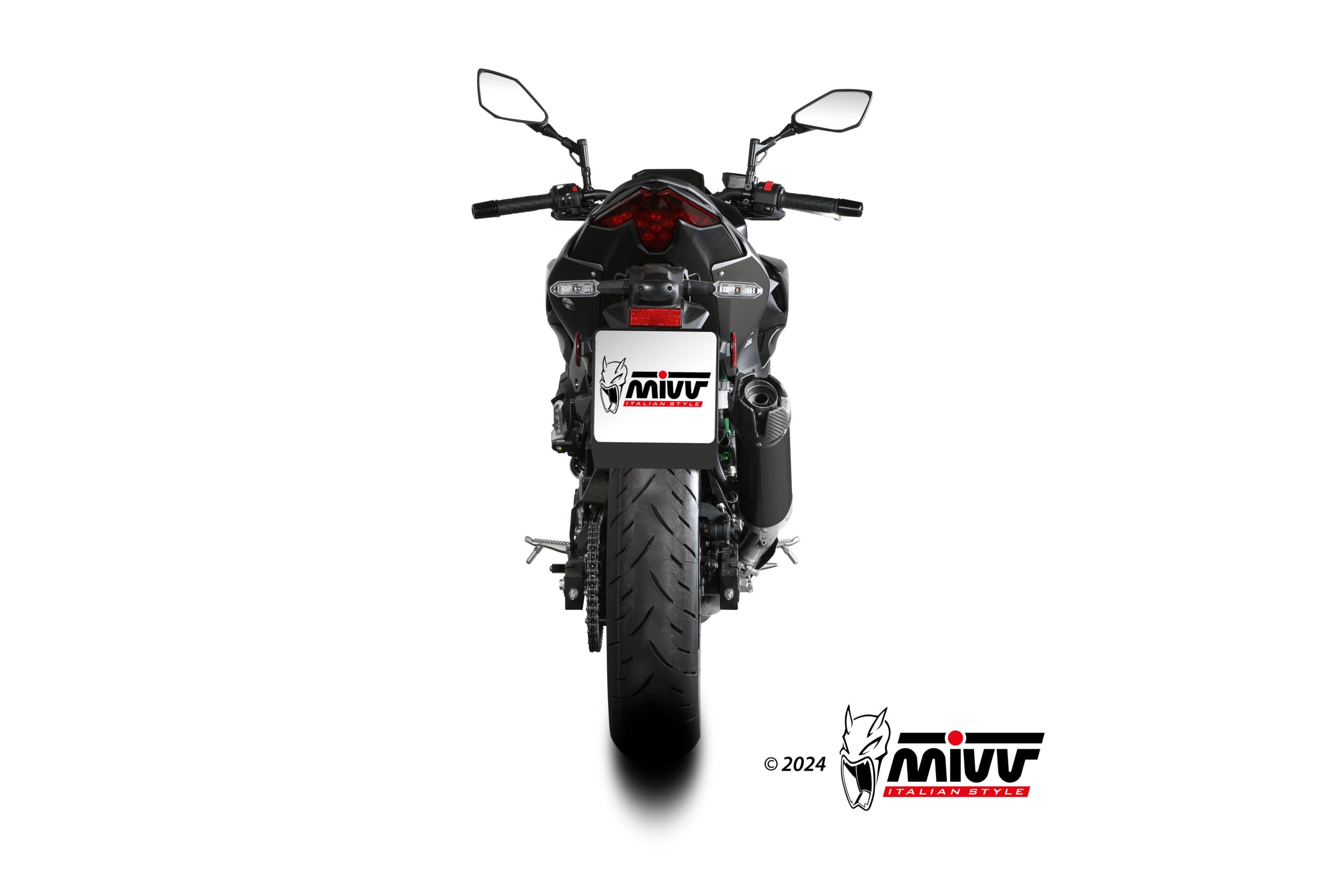 TERMINALI DI SCARICO IN ACCIAIO INOX NERO MIVV AK-1 KAWASAKI Z500 / SE 2024