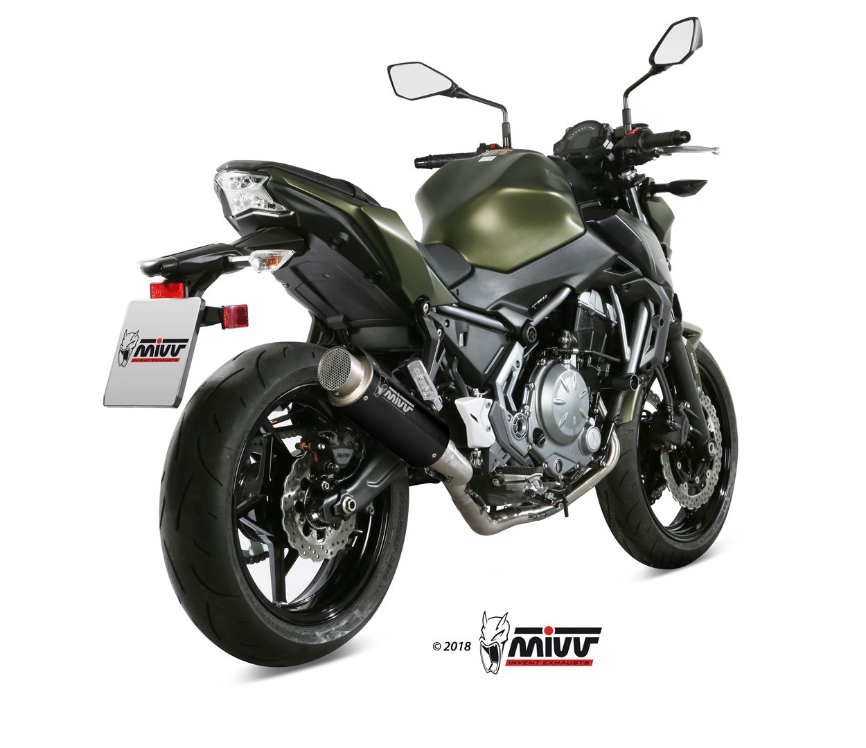 SCARICO COMPLETO ALTO IN ACCIAIO INOX NERO MIVV GPPRO KAWASAKI Z650 2017 - 2023