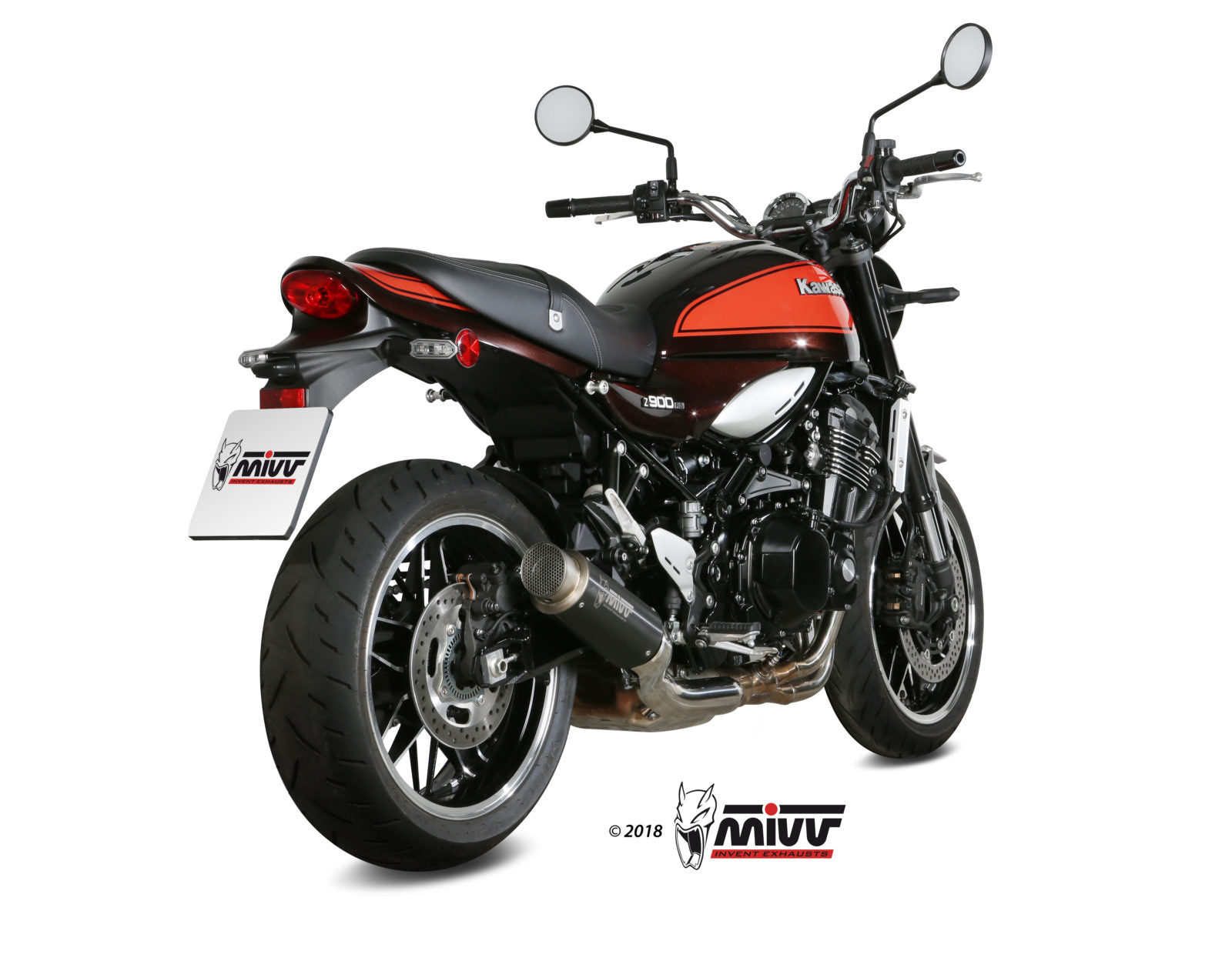 TERMINALE DI SCARICO IN ACCIAIO INOX NERO MIVV GPPRO KAWASAKI Z900 RS 2018 -2024