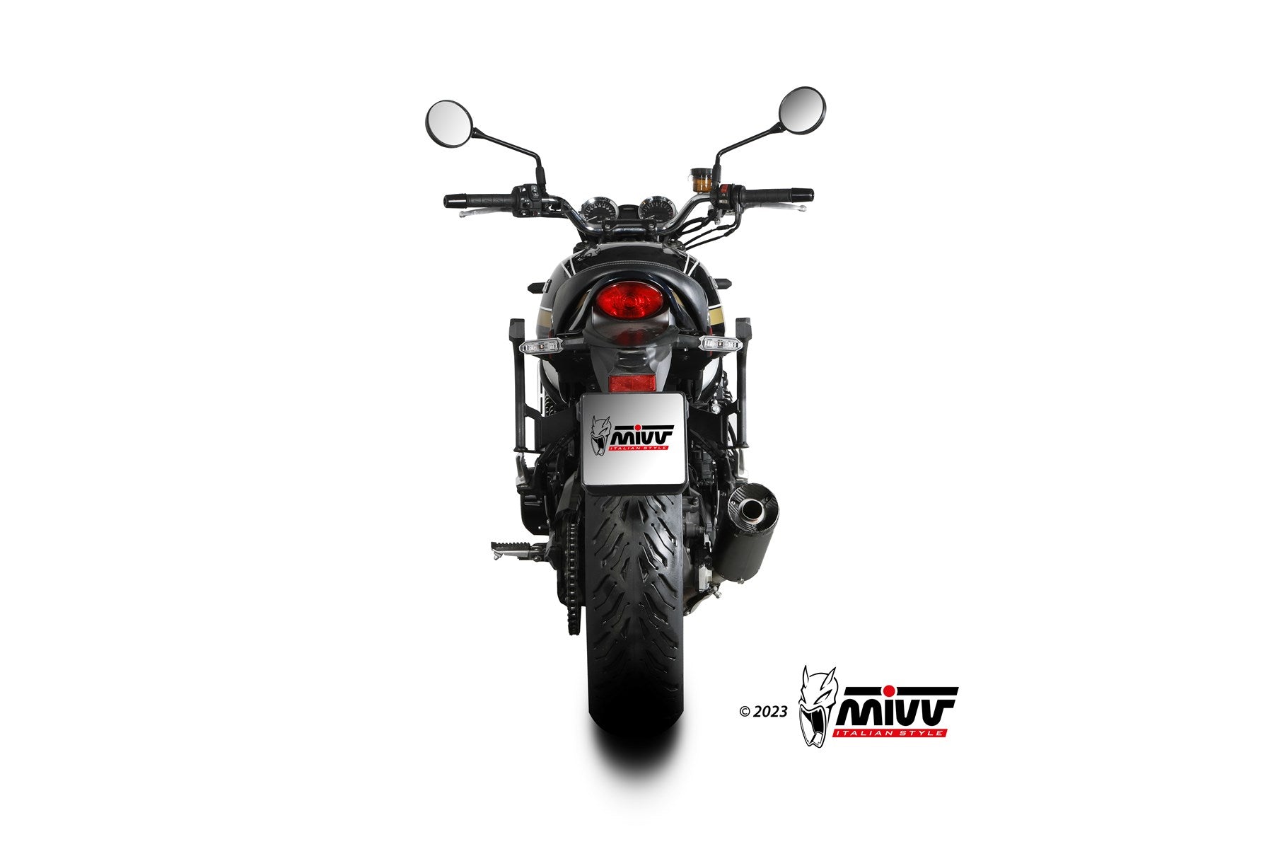TERMINALE DI SCARICO IN ACCIAIO INOX NERO MIVV HR-1 KAWASAKI Z900 RS 2018 - 2024