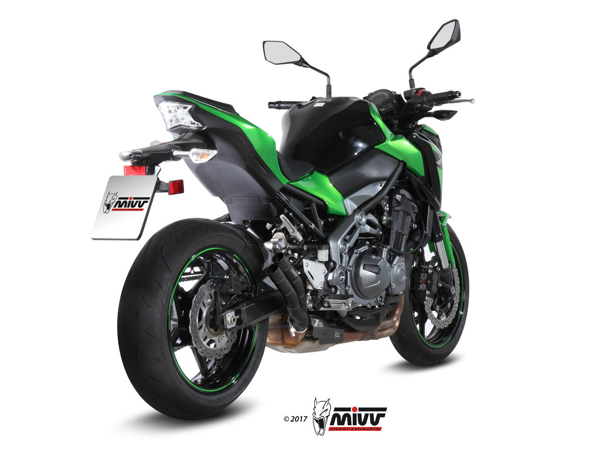 TERMINALE SCARICO INOX NERO MIVV DOUBLE GUN KAWASAKI Z900 A2 (35 KW/70 KW) 17-24