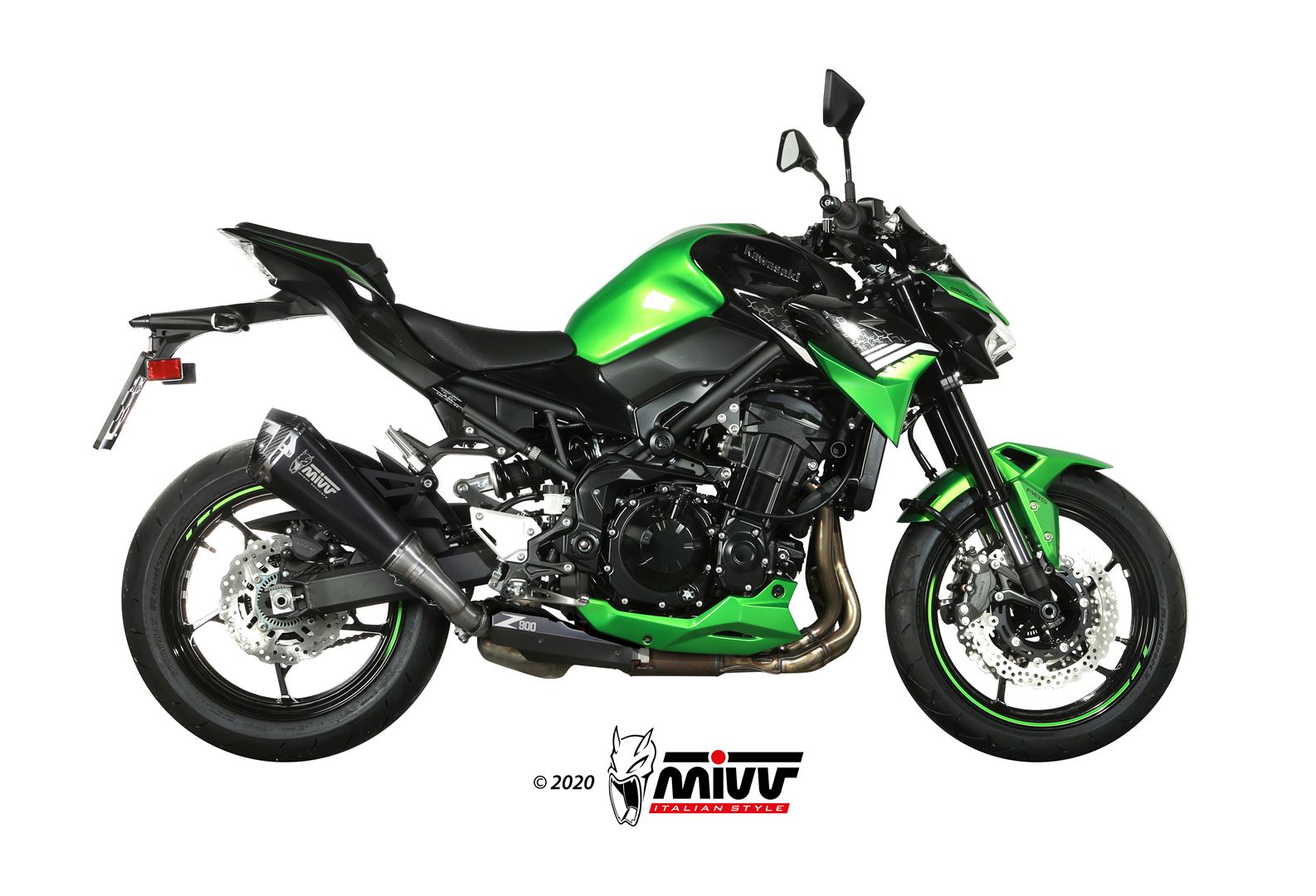 TERMINALE DI SCARICO ACCIAIO INOX NERO MIVV DELTA RACE KAWASAKI Z900 2020 - 2024