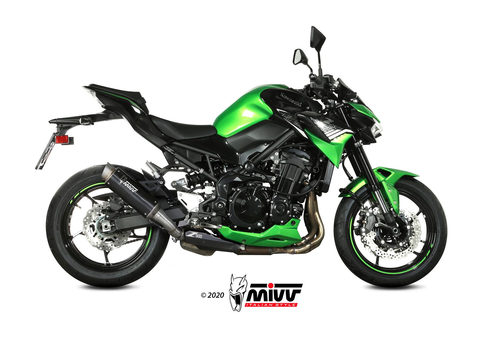 TERMINALE DI SCARICO IN ACCIAIO INOX NERO MIVV GPPRO KAWASAKI Z900 2020 - 2024