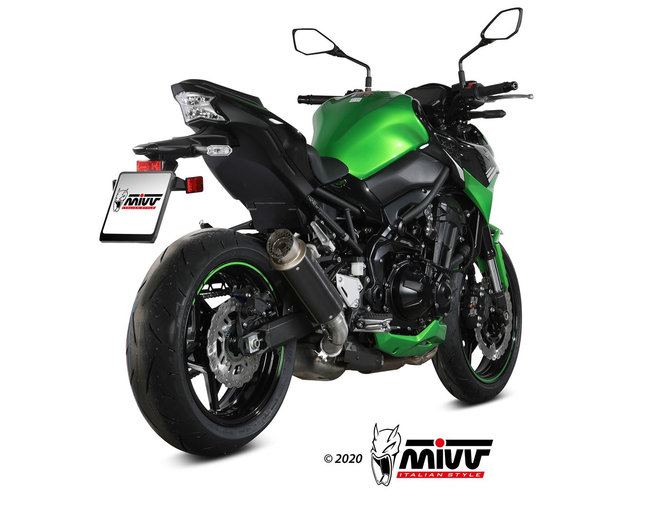 TERMINALE DI SCARICO IN ACCIAIO INOX NERO MIVV GPPRO KAWASAKI Z900 2020 - 2024