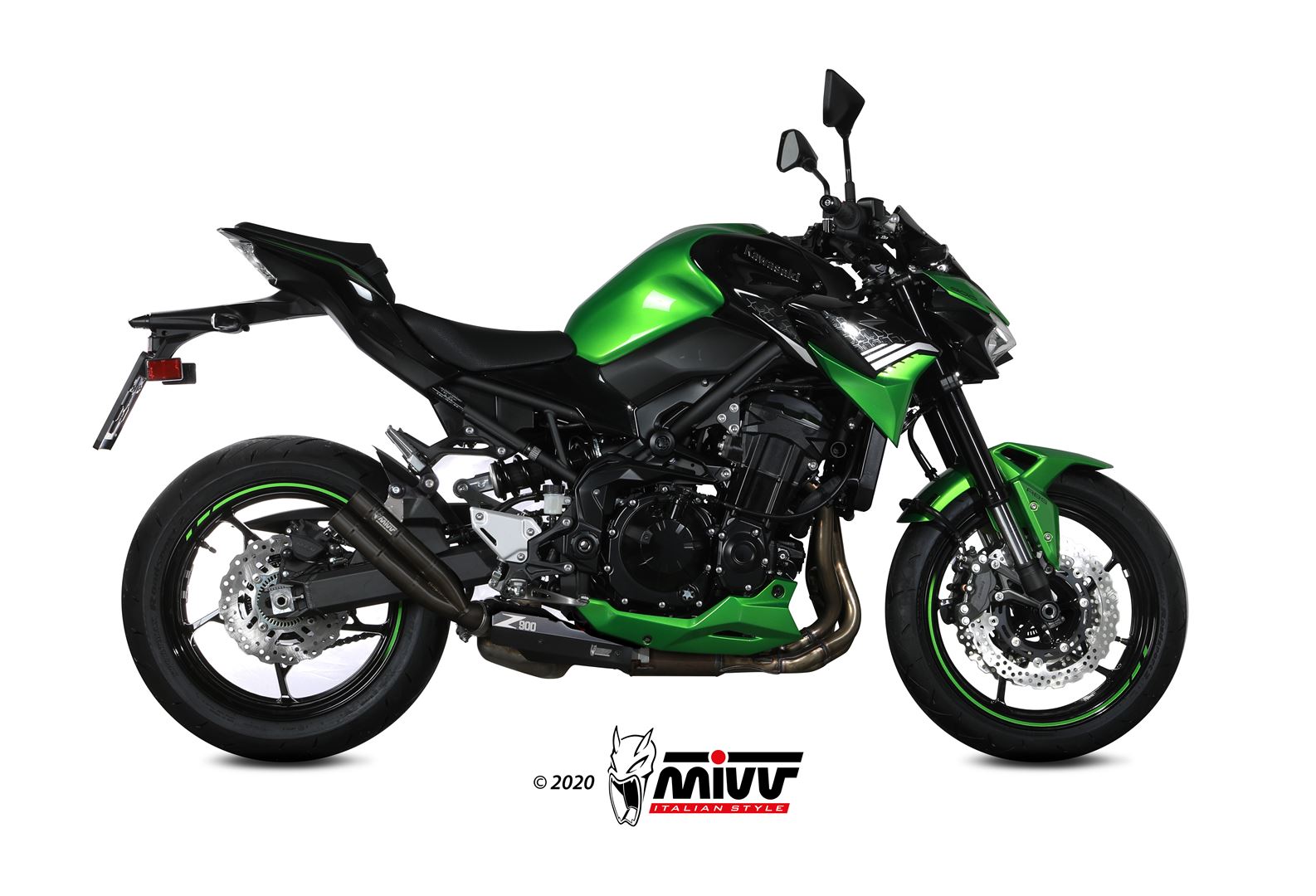 TERMINALE DI SCARICO INOX NERO RACING MIVV DOUBLE GUN KAWASAKI Z900 2020 - 2024