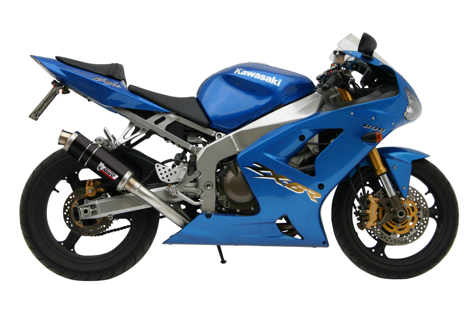 TERMINALE DI SCARICO IN ACCIAIO INOX NERO MIVV GP KAWASAKI ZX-6 R 636 2003 -2004