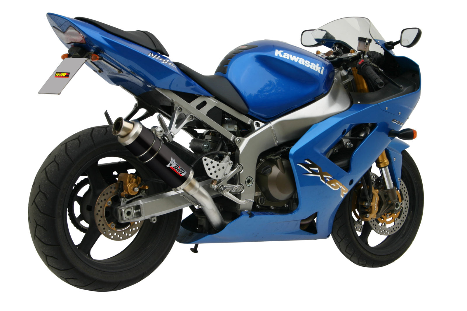 TERMINALI DI SCARICO IN ACCIAIO INOX NERO MIVV GP KAWASAKI ZX-6 RR 2003 - 2004