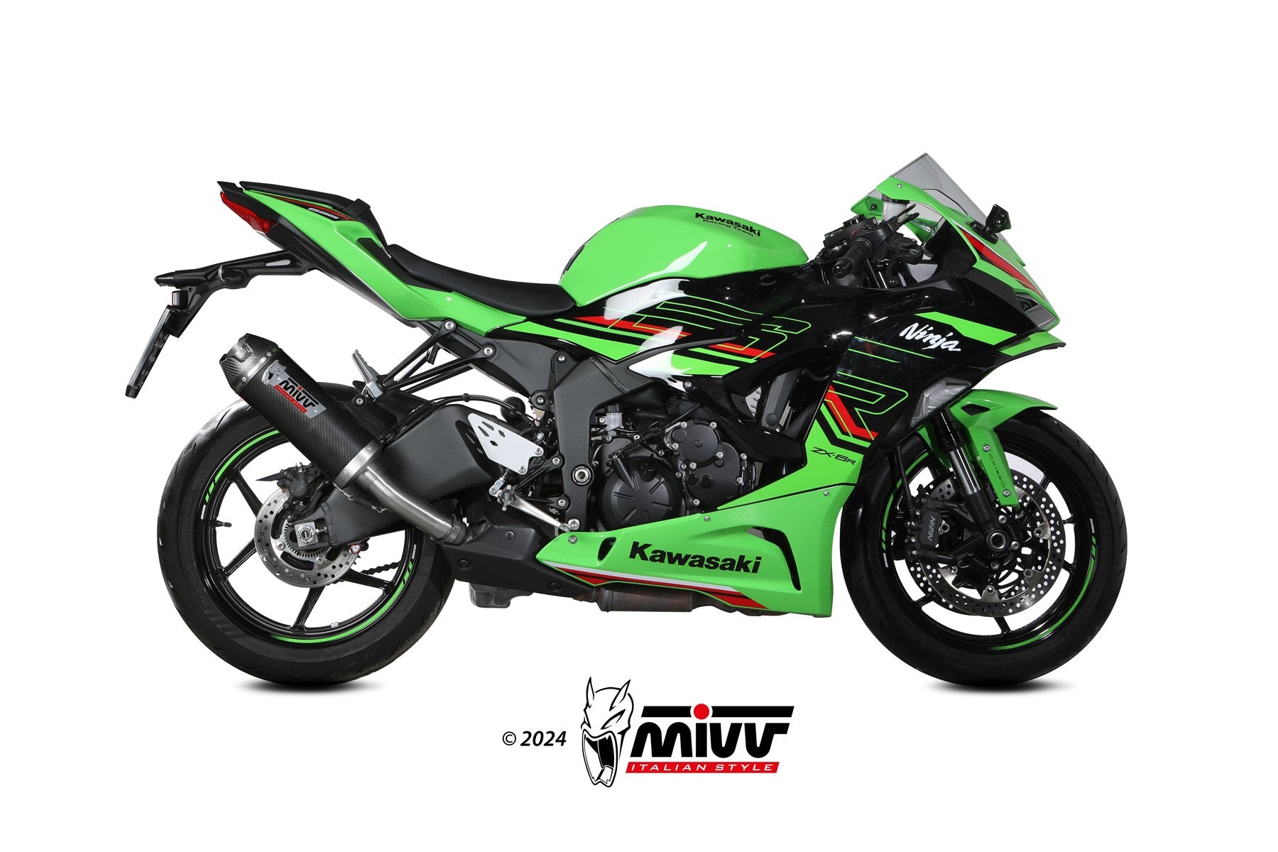 TERMINALE DI SCARICO IN CARBONIO MIVV AK-1 KAWASAKI NINJA ZX-6 R 2021 - 2024