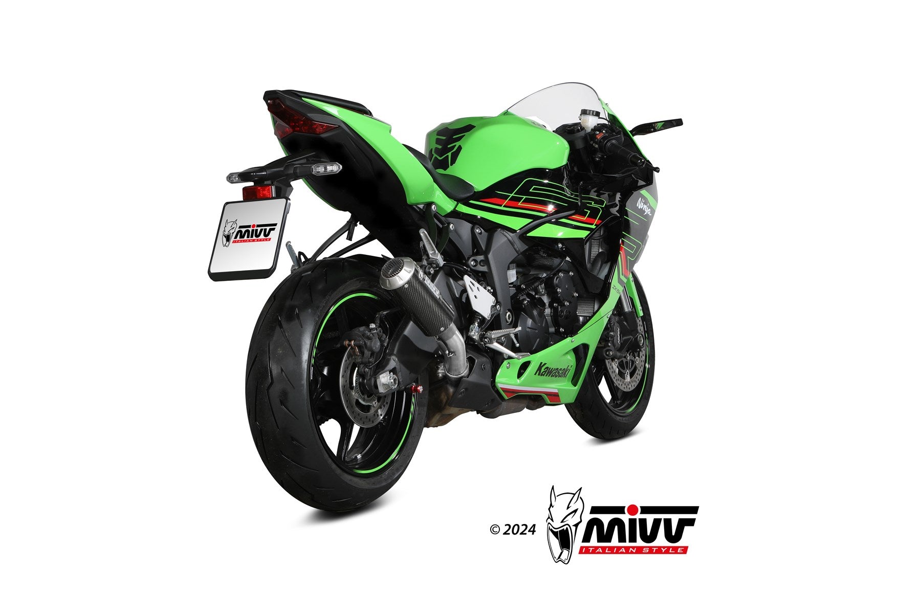 TERMINALE DI SCARICO IN CARBONIO RACING MIVV MK3 KAWASAKI NINJA ZX-6 R 2021-2024