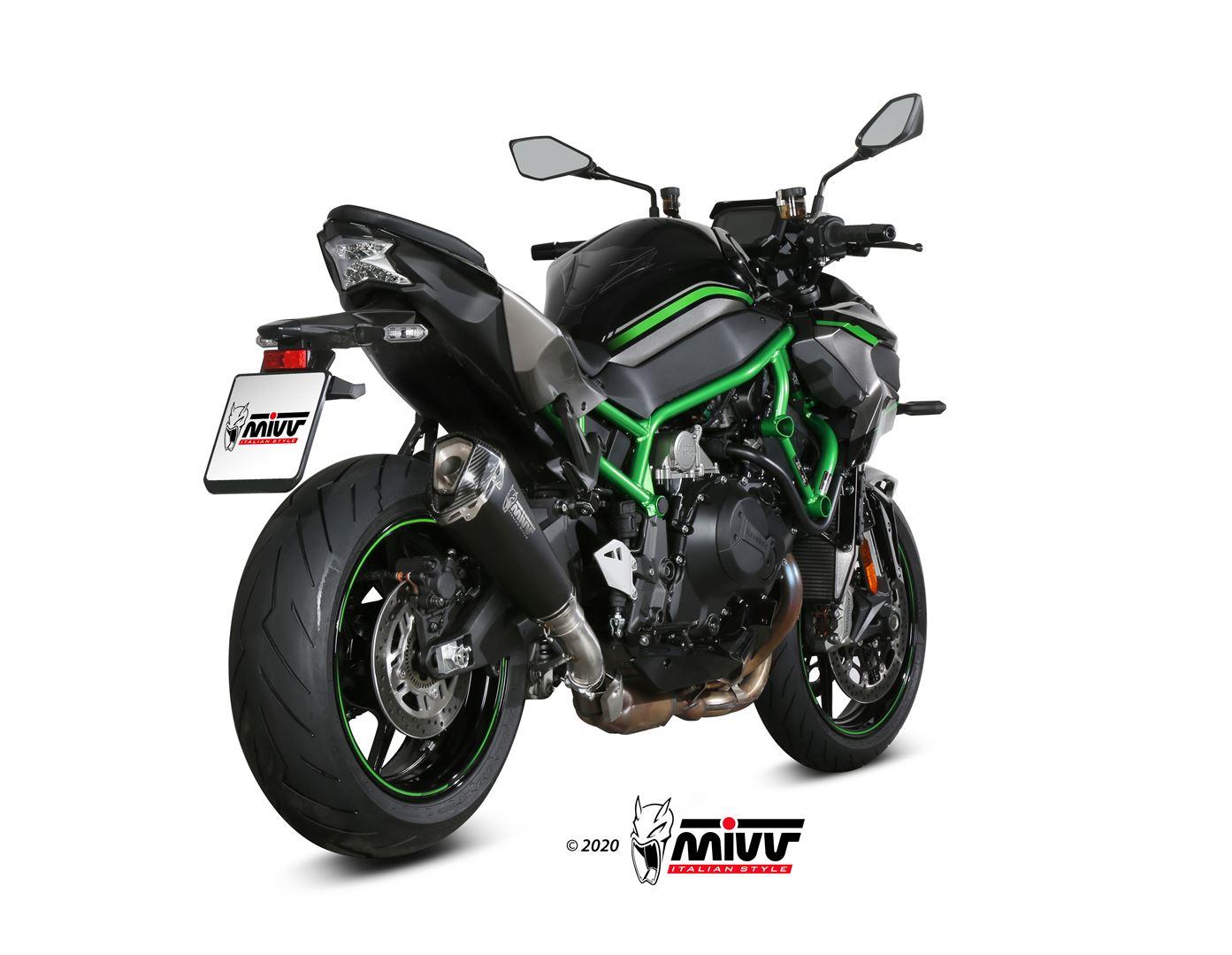 TERMINALE DI SCARICO INOX NERO MIVV DELTA RACE KAWASAKI Z H2 / SE 2020 - 2024