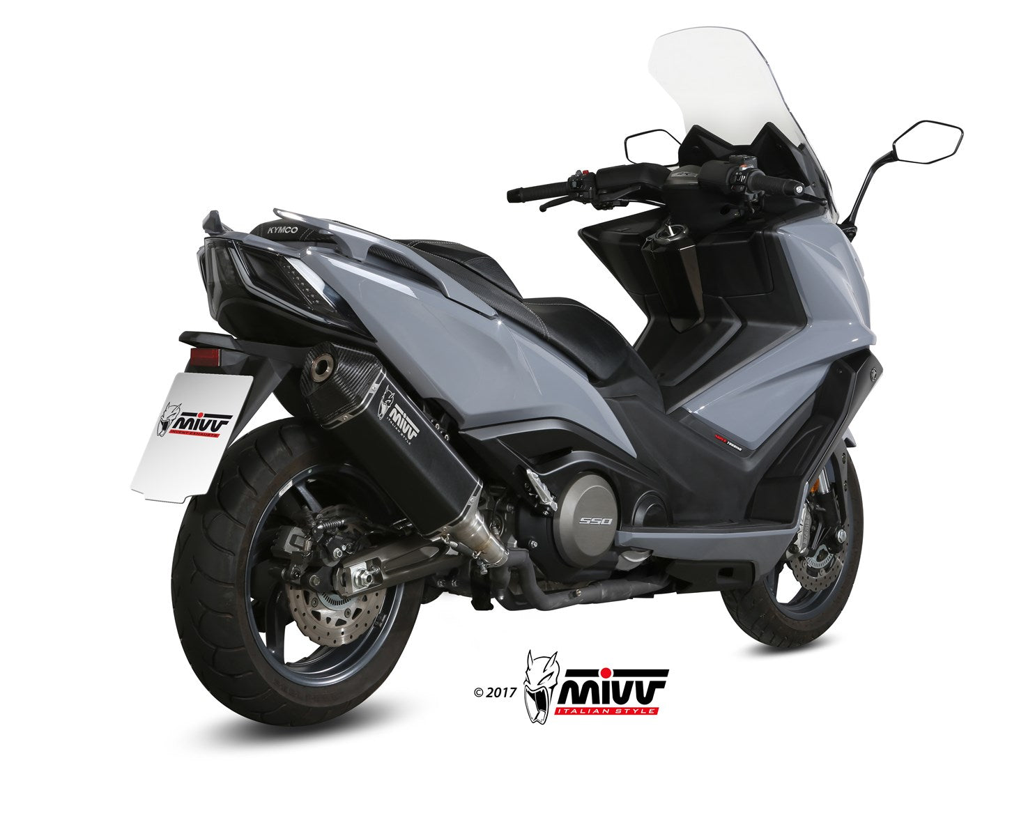 SCARICO COMPLETO IN ACCIAIO INOX NERO MIVV SPEED EDGE KYMCO AK550 2017 - 2020