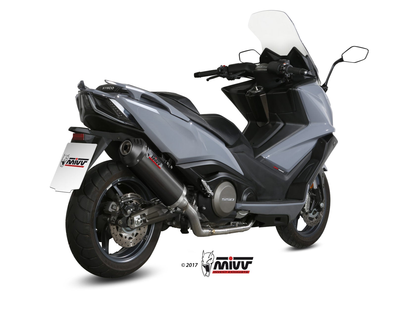 SCARICO COMPLETO IN ACCIAIO INOX NERO MIVV OVAL KYMCO AK550 2017 - 2020