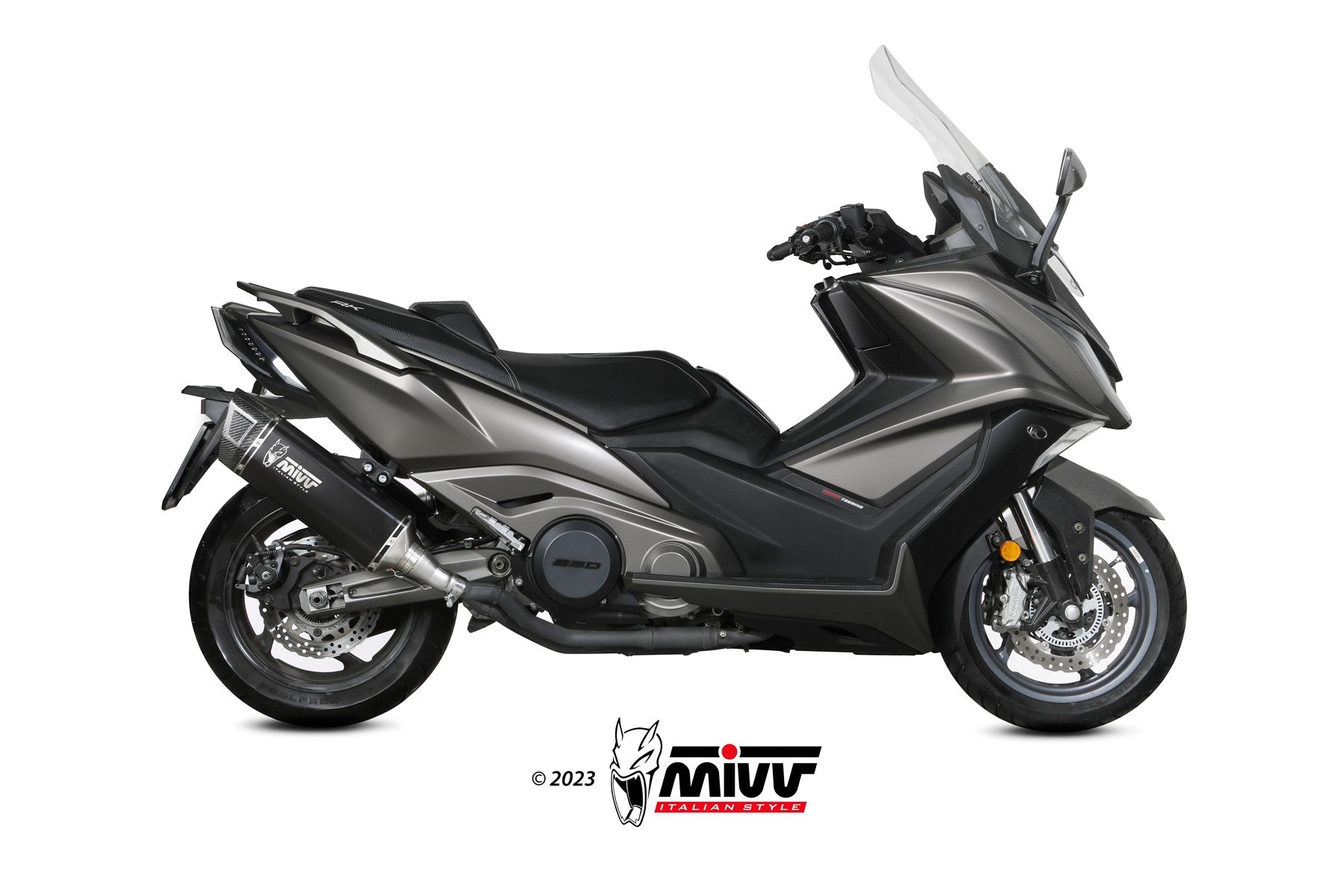 TERMINALE DI SCARICO IN ACCIAIO INOX NERO MIVV SR-1 KYMCO AK550 2021 - 2024