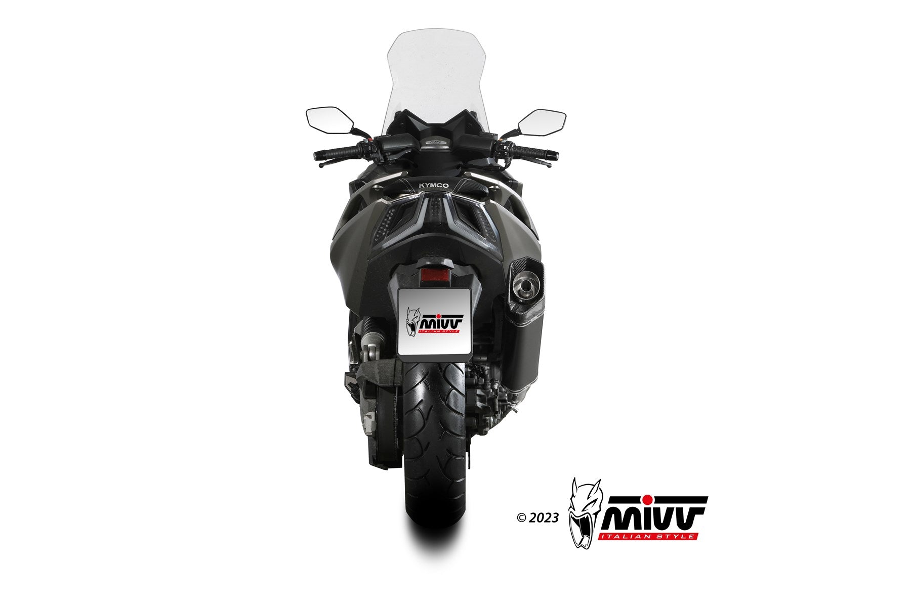 TERMINALE DI SCARICO IN ACCIAIO INOX NERO MIVV SR-1 KYMCO AK550 2021 - 2024