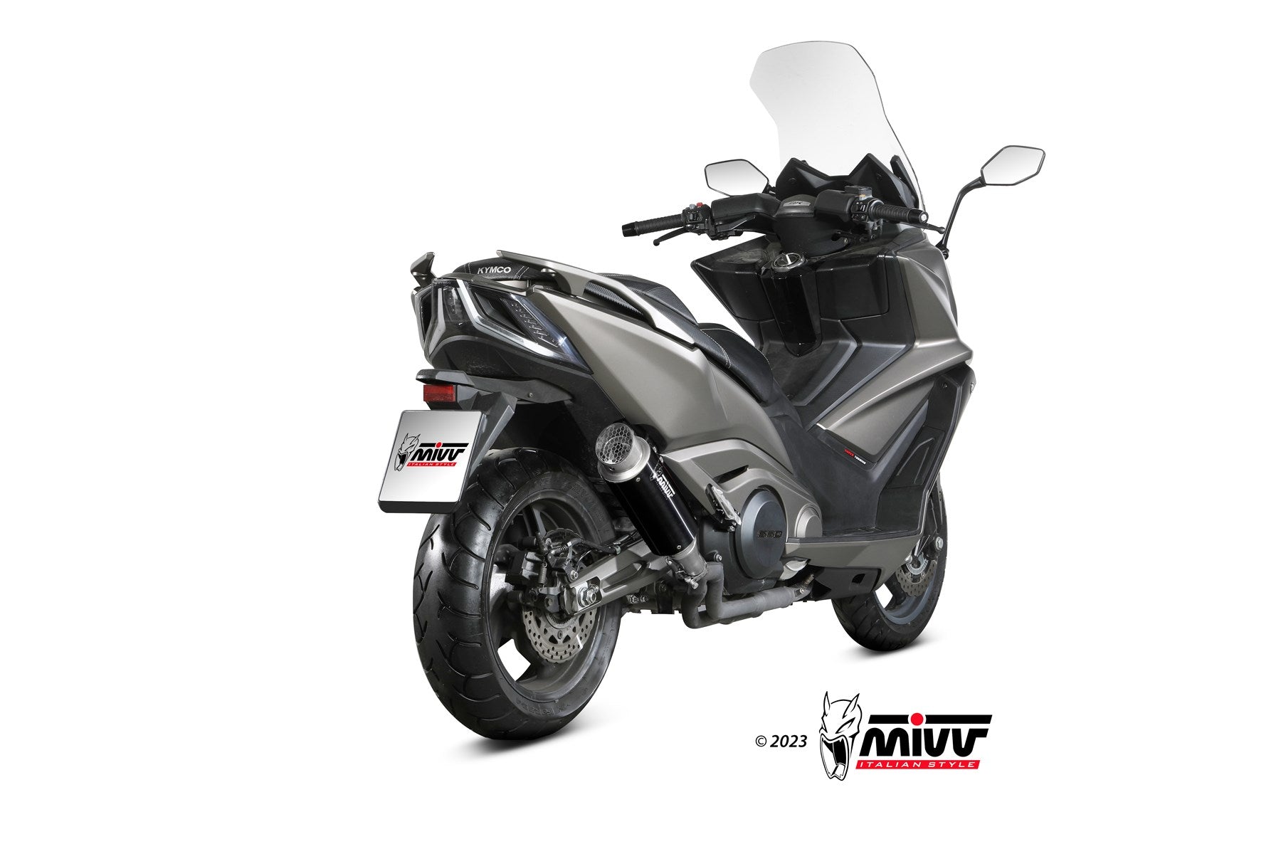 TERMINALE DI SCARICO ACCIAIO INOX NERO RACING MIVV GPPRO KYMCO AK550 2021-2024