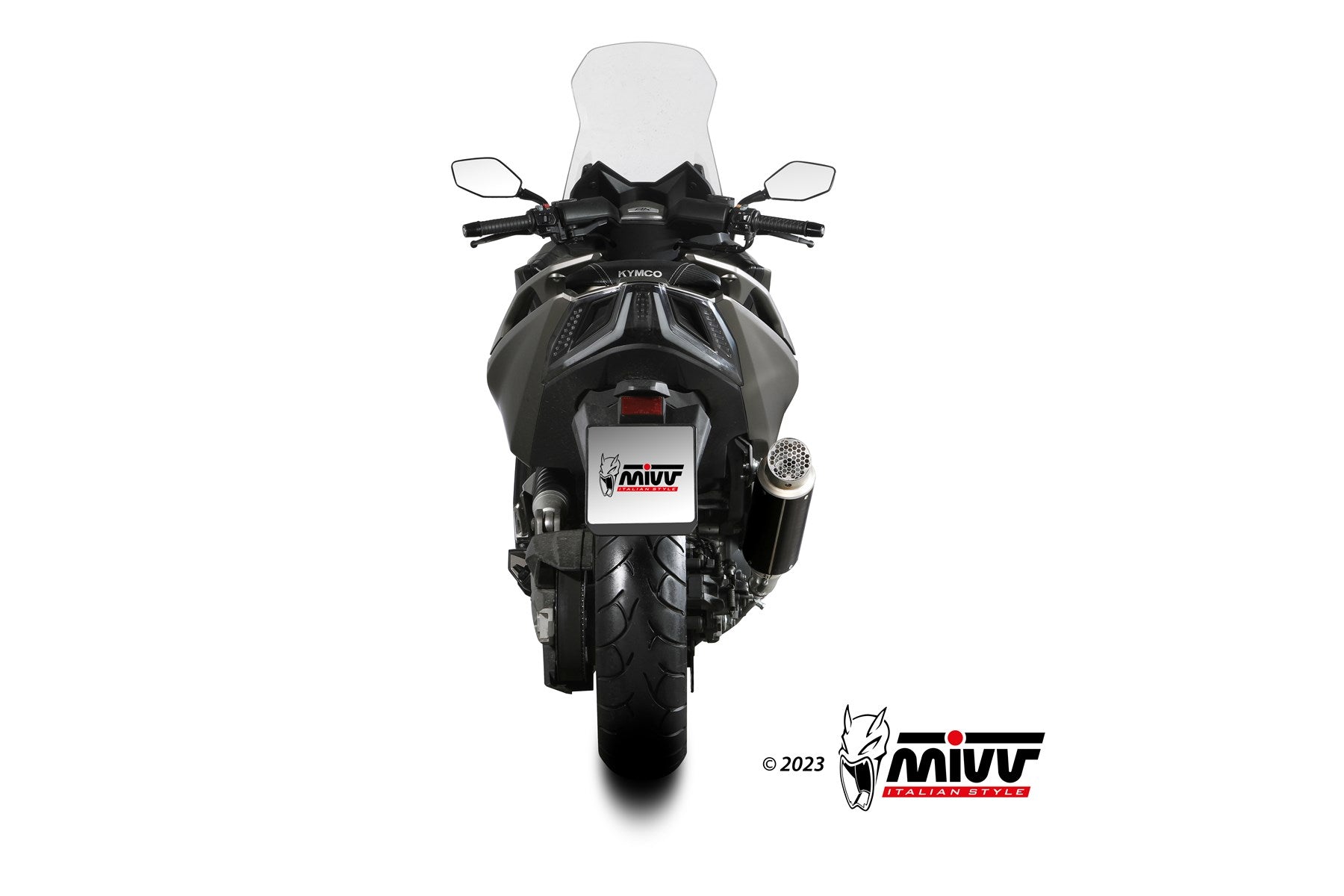 TERMINALE DI SCARICO ACCIAIO INOX NERO RACING MIVV GPPRO KYMCO AK550 2021-2024