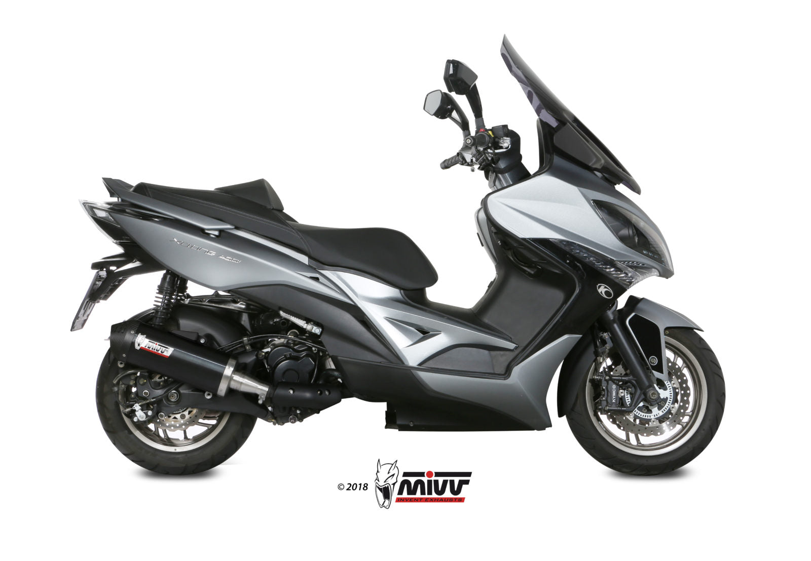 TERMINALE DI SCARICO IN ACCIAIO INOX NERO MIVV OVAL KYMCO XCITING 400I 2013-2018