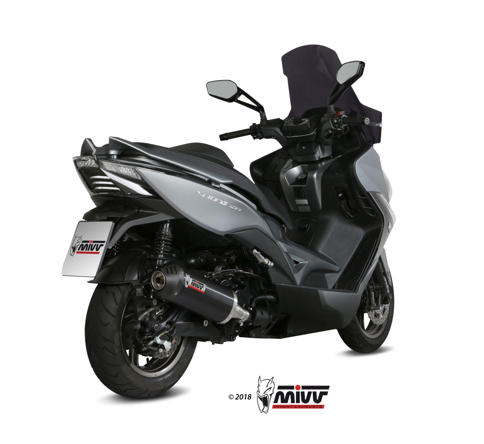 TERMINALE DI SCARICO IN ACCIAIO INOX NERO MIVV OVAL KYMCO XCITING 400I 2013-2018
