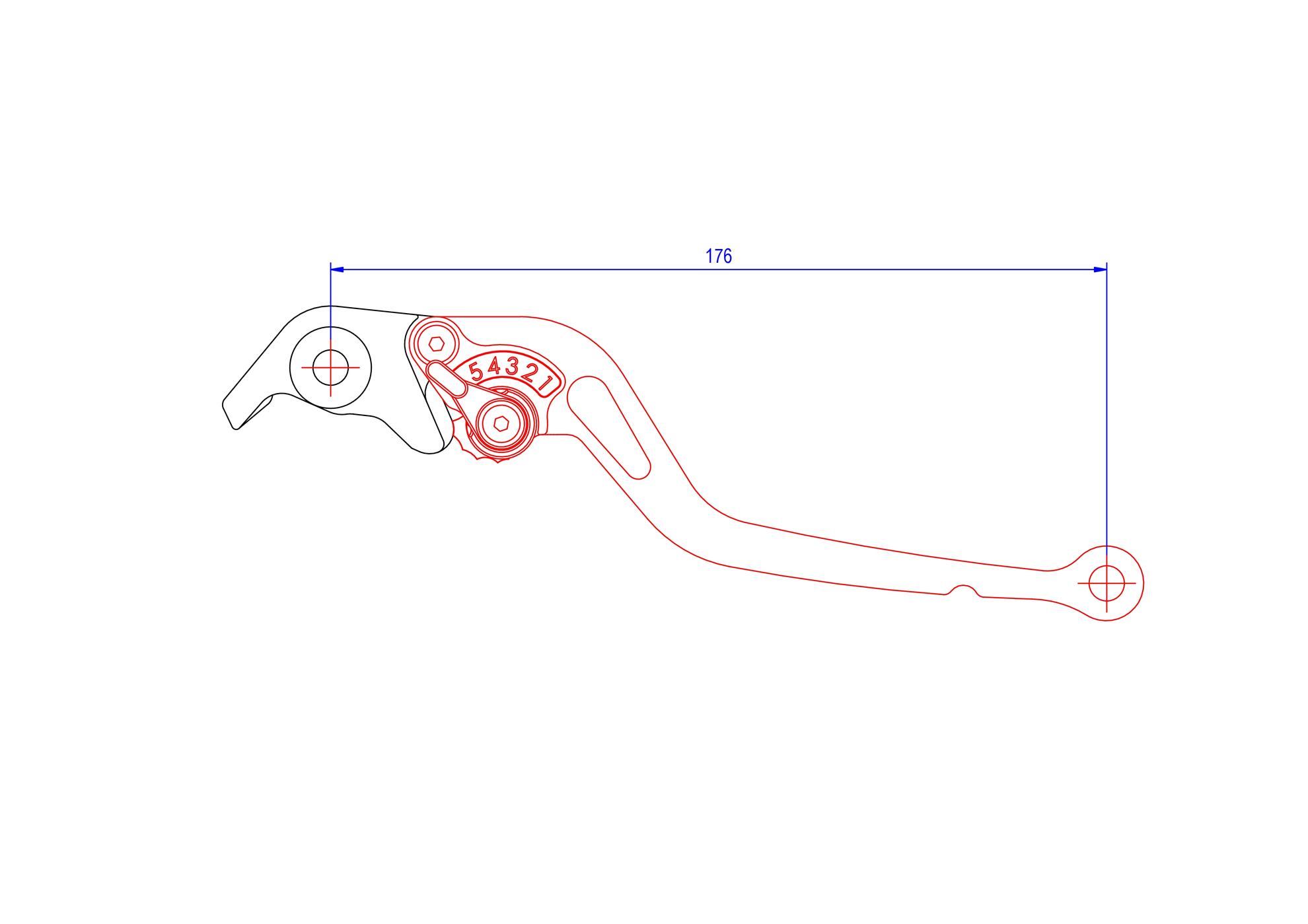LEVA FRENO LUNGA 180 MM CNC RACING DUCATI HYPERMOTARD 796 2010-12