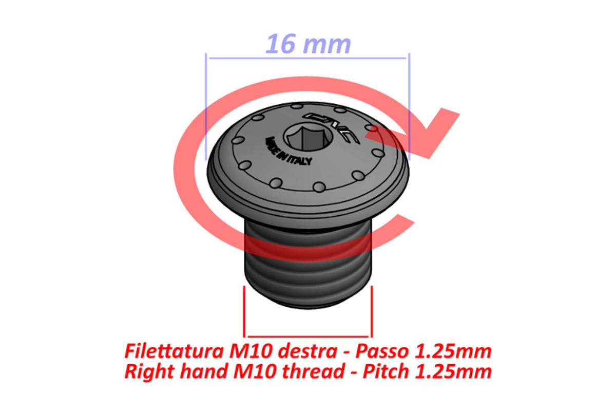 TAPPO FORO SPECCHIO M10 FILETTATURA DX NERO CNC RACING